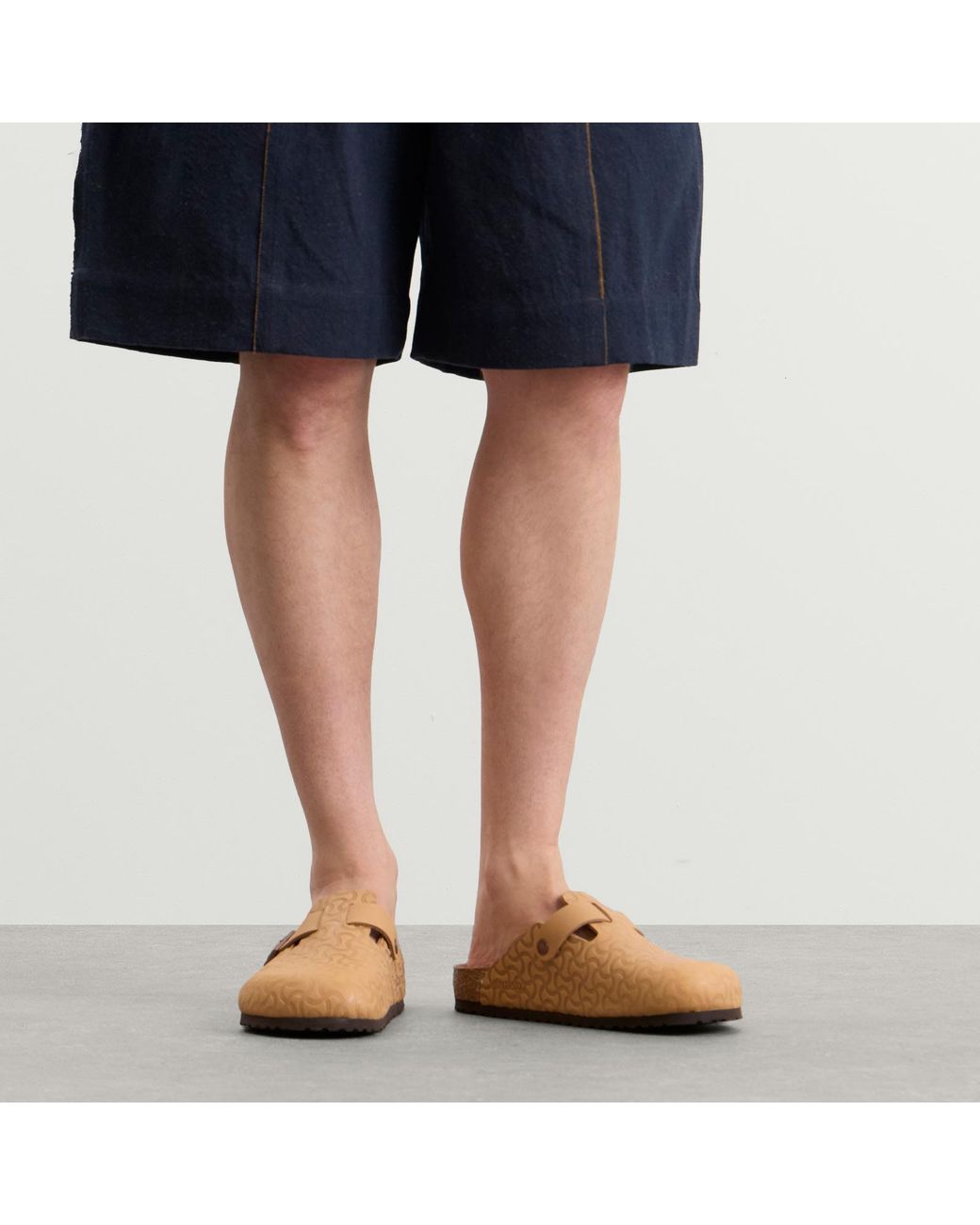 Birkenstock Brown Boston Bone Embossed for men