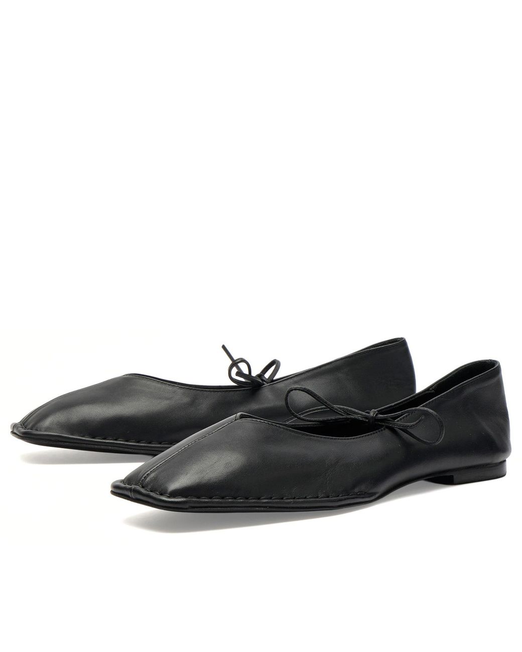 Alohas Black Sway Leather Ballet Flats