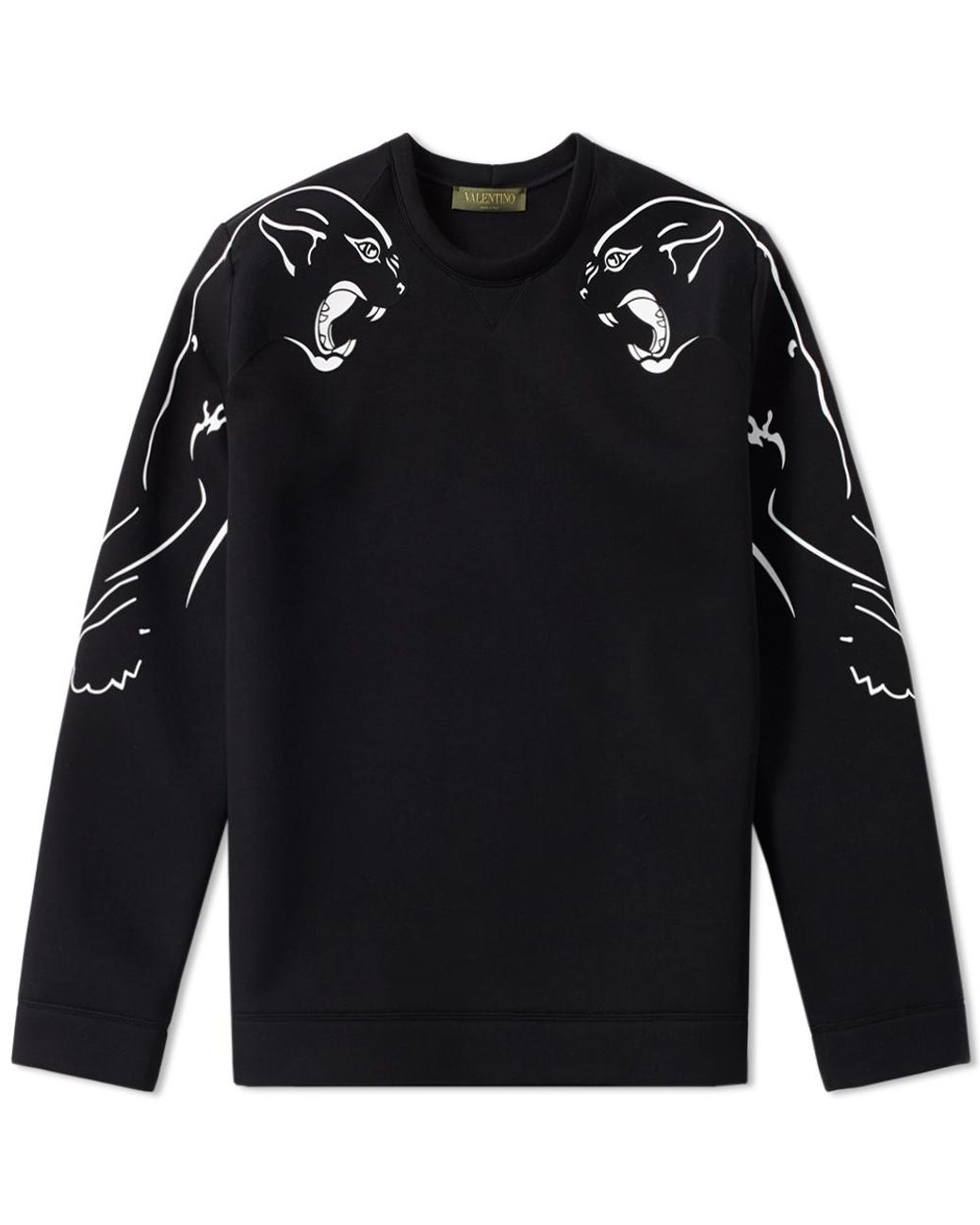 Valentino Panther Sleeve Sweater in Black Men | Lyst