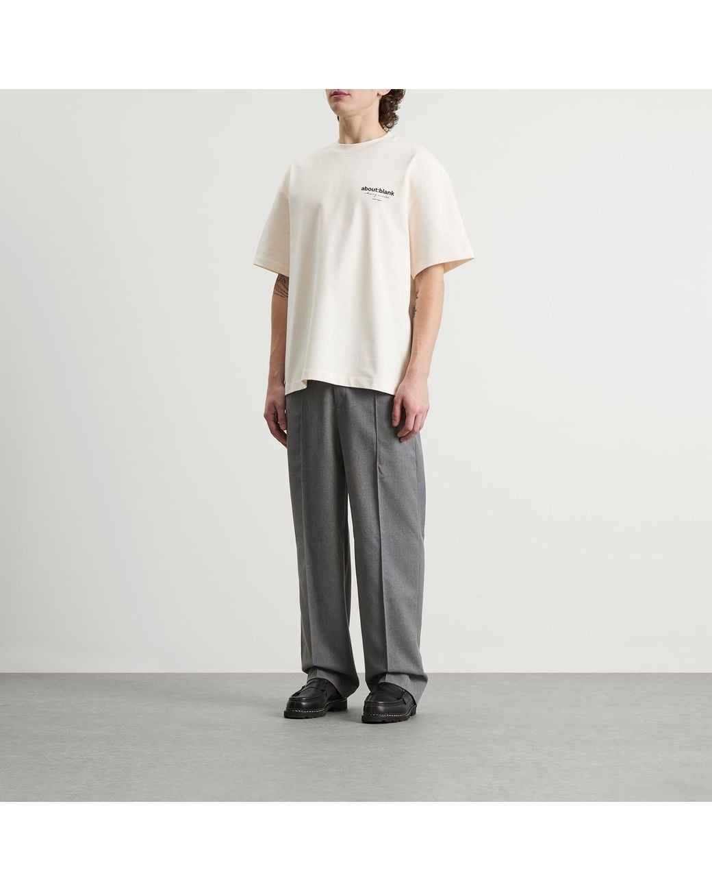 About Blank Gray Everyday Pleated Trouser for men