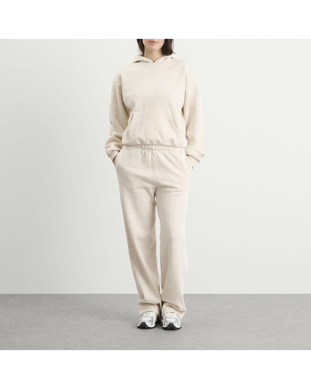 Skims Natural Cotton Fleece Classic Straight Leg Pant