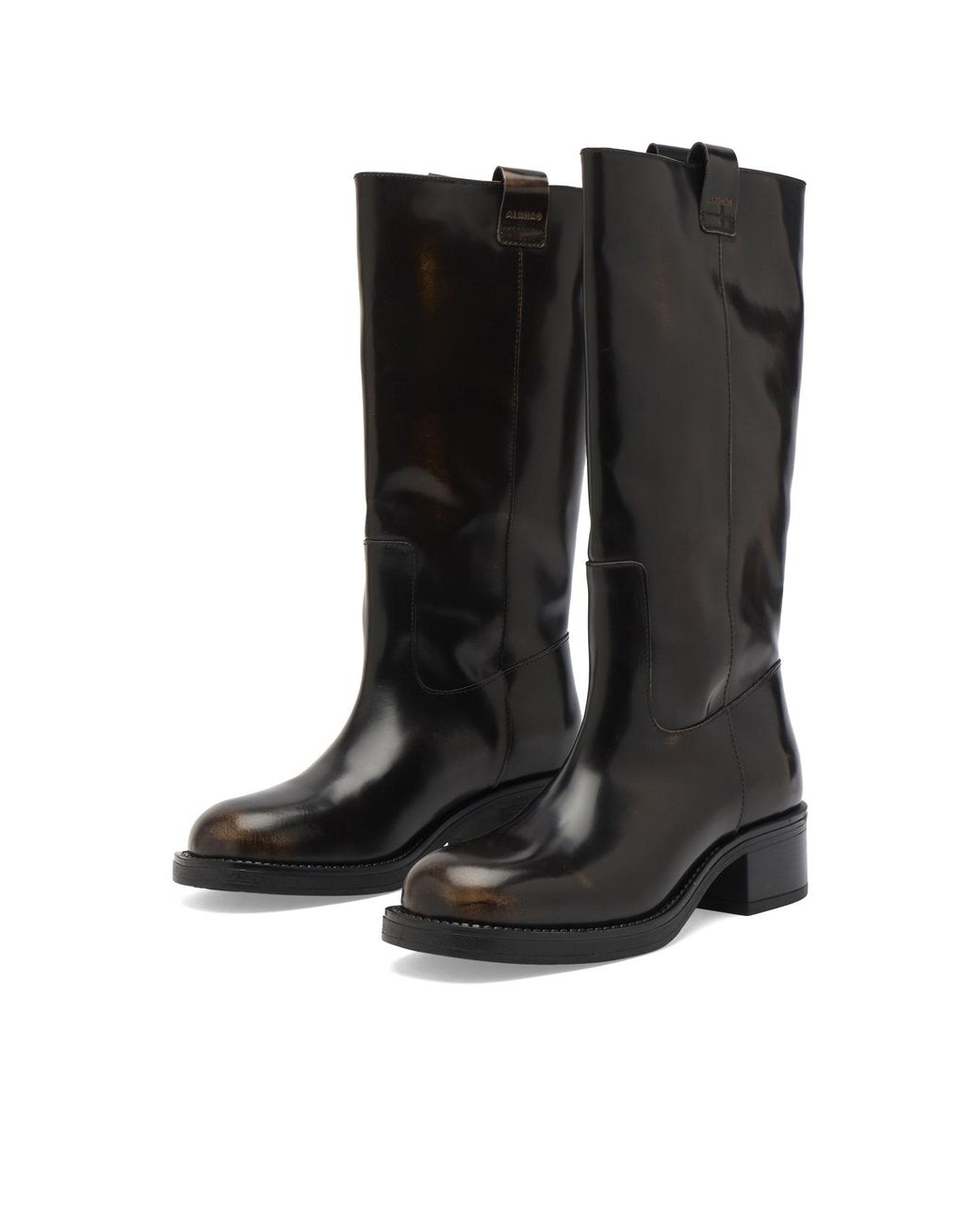 Alohas Black Sajan Vintage Effect Leather Boots