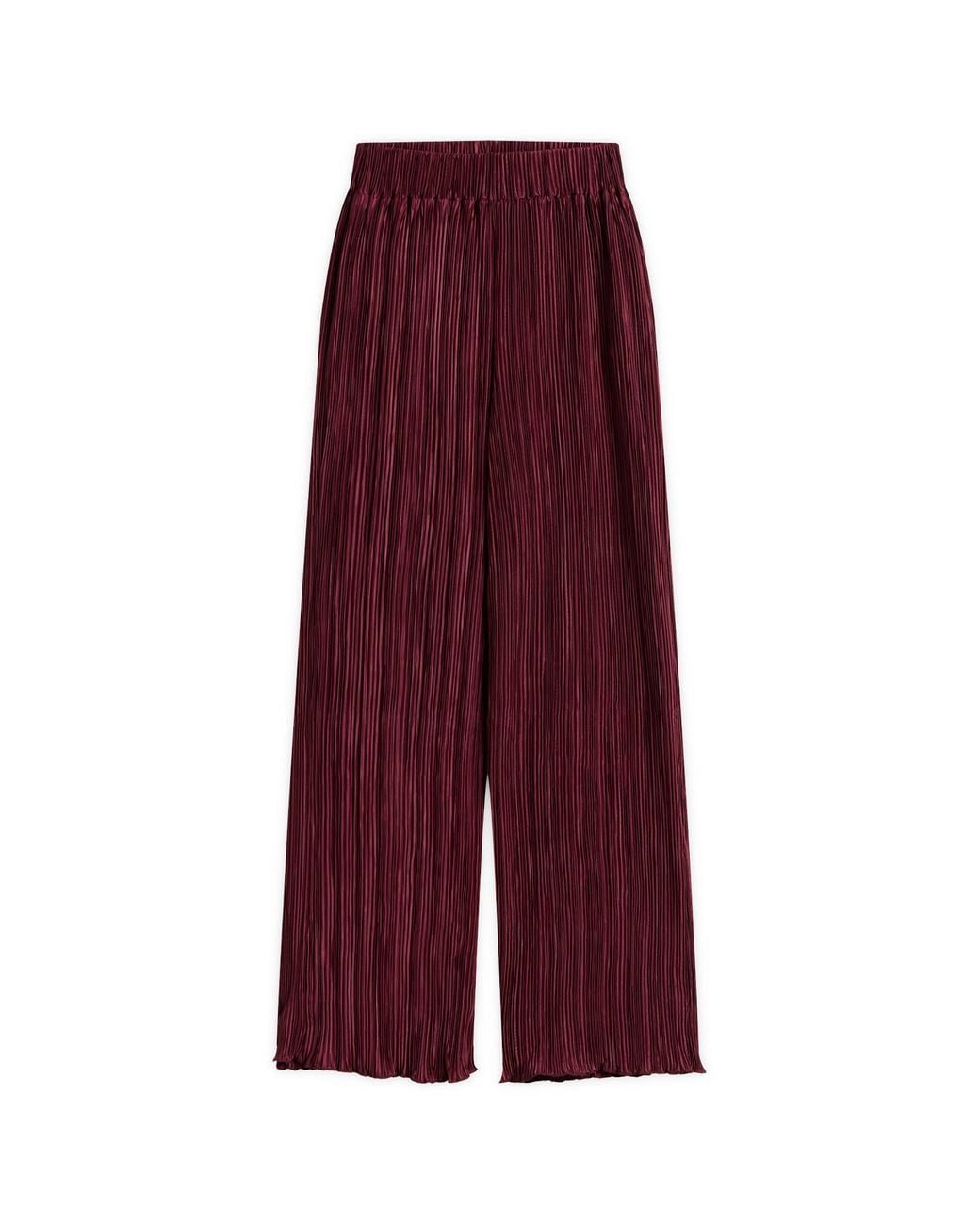 4th & Reckless Red Plisse Trousers