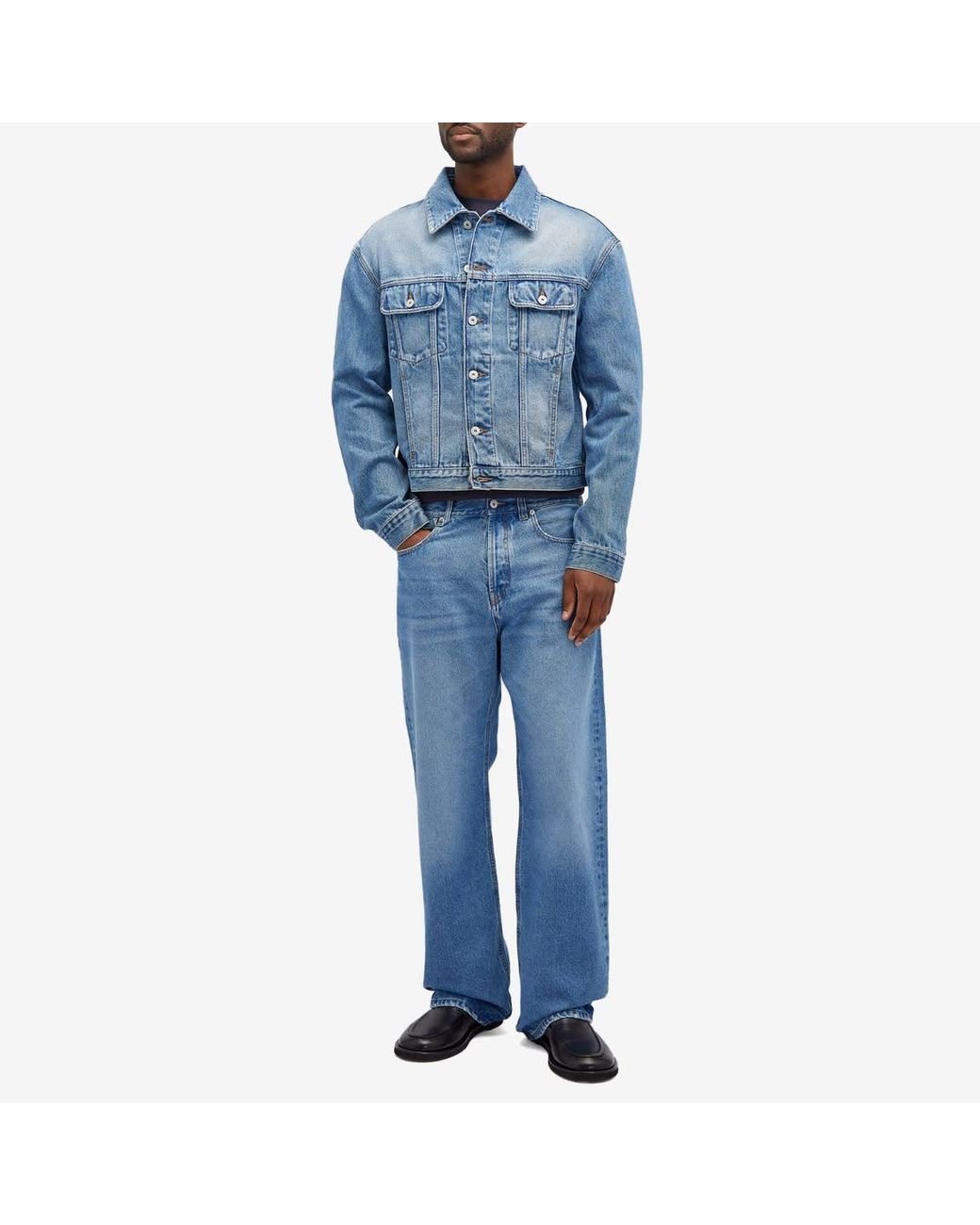 【ジャックムス】 Jackets - Denim Jackets ジャケット Jacquemus Leather Patch Denim Jacket in Blue for Men | Lyst