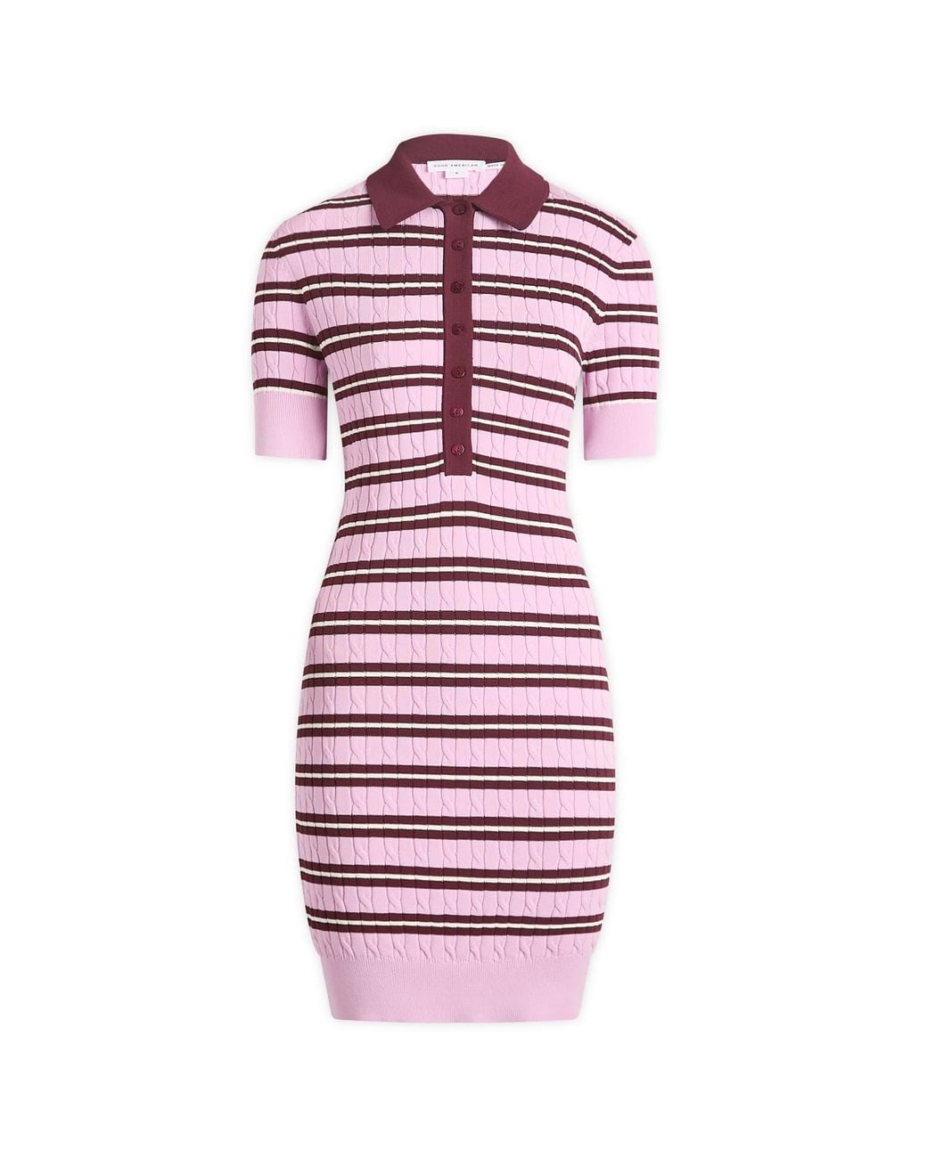 Knited Rope End GOOD AMERICAN Cable Knit Mini Dress in Red | Lyst