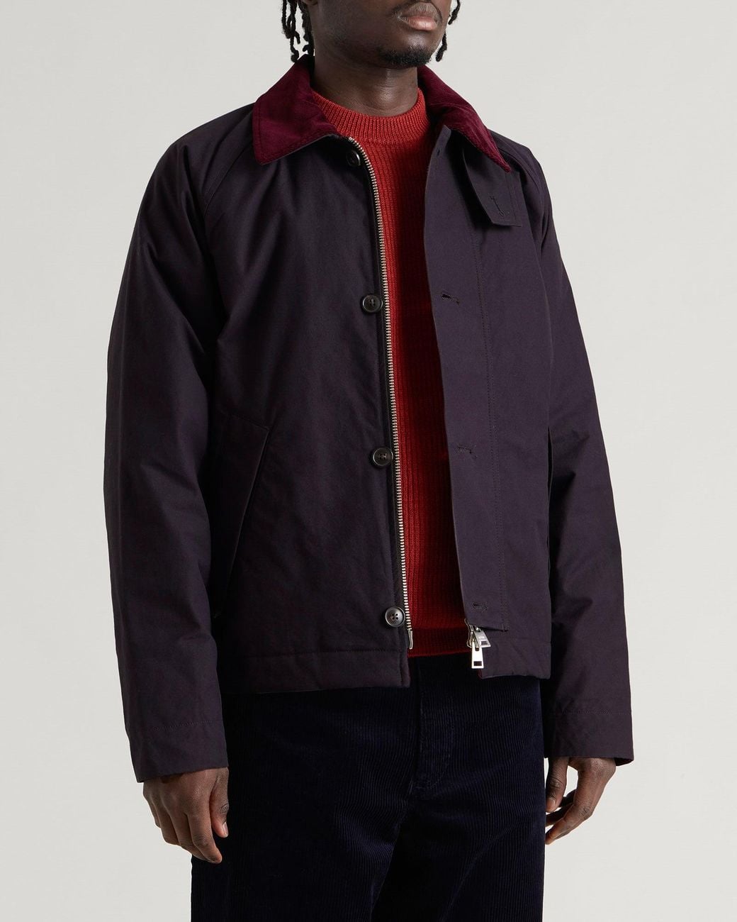 Norse Projects Blue Holmen Wax Raglan Insulated Jacket for men