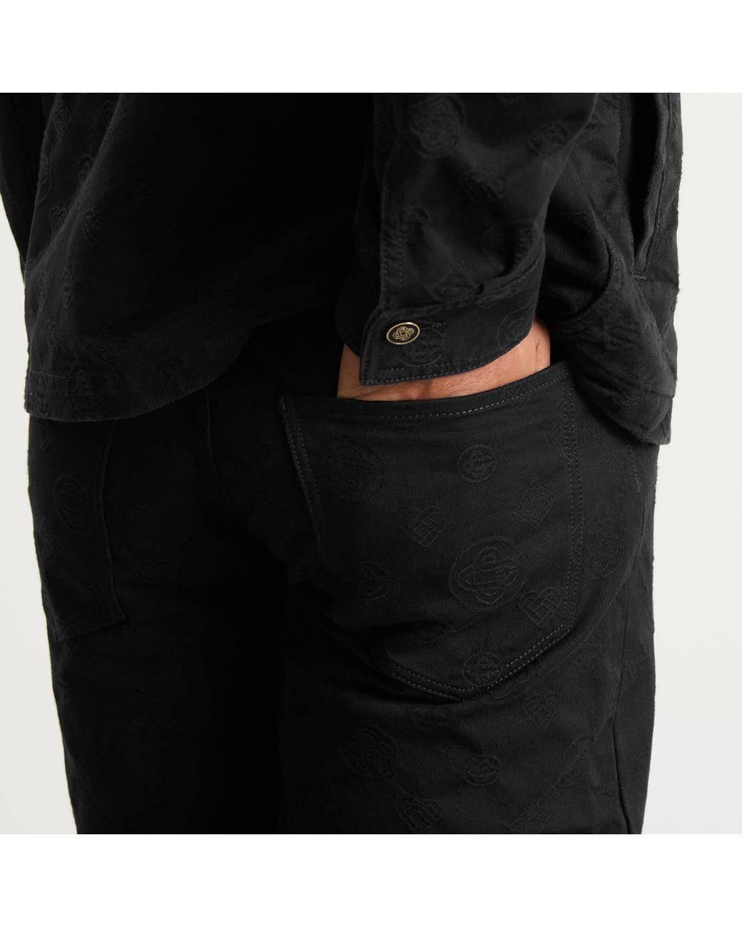 Casablanca Black Denim Straight Leg Monogram Jeans for men