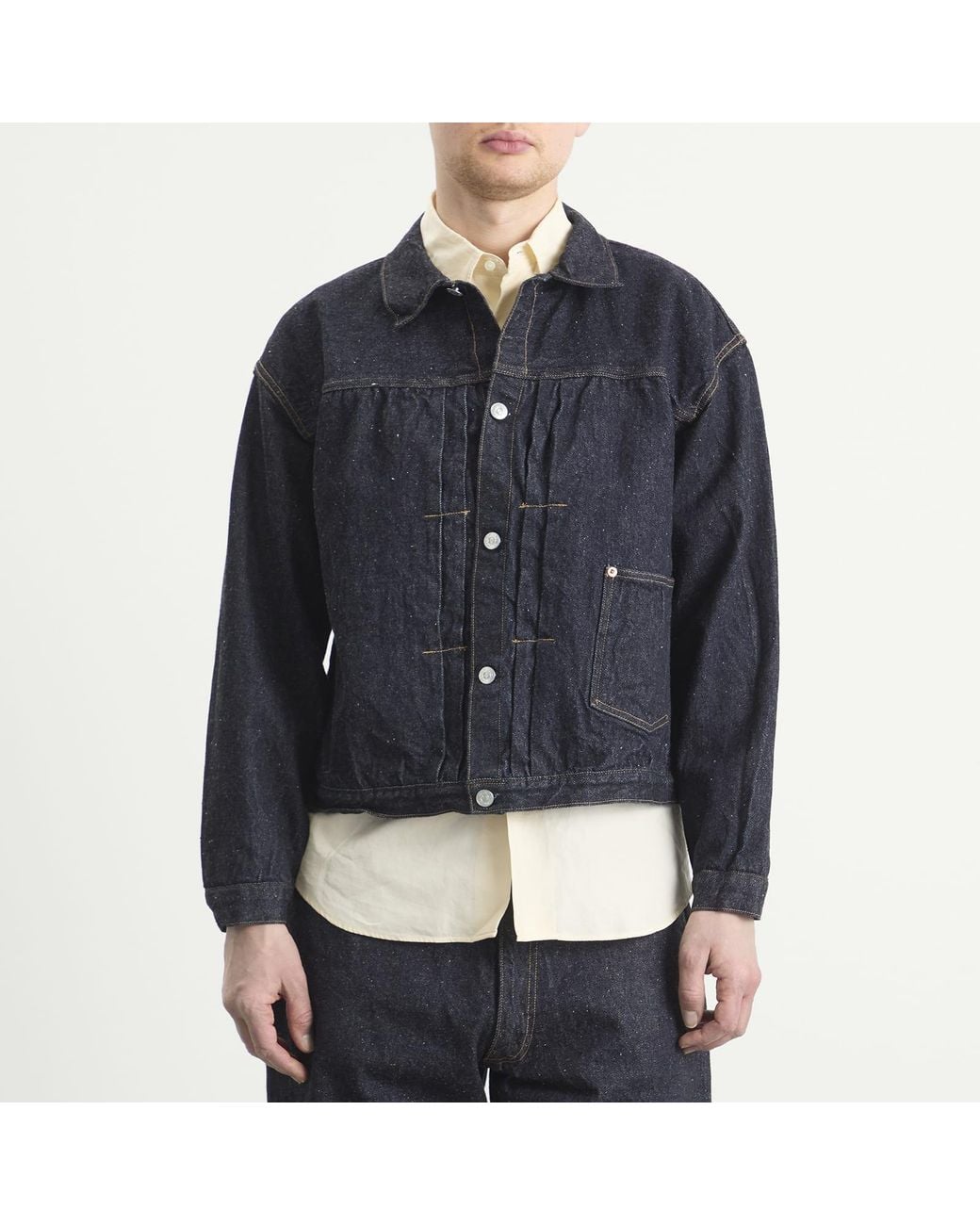 Kaptain Sunshine Black Wash Denim Tracker Jacket for men