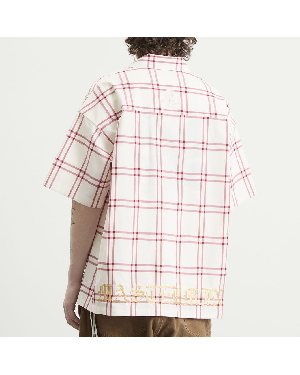 MASTERMIND WORLD Pink Plaid Short Sleeve Shirt for men