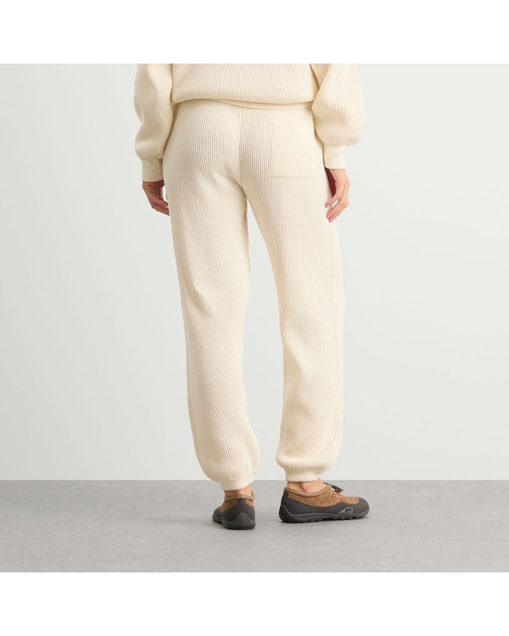 NOTHING WRITTEN Natural Waffle Knit Pants