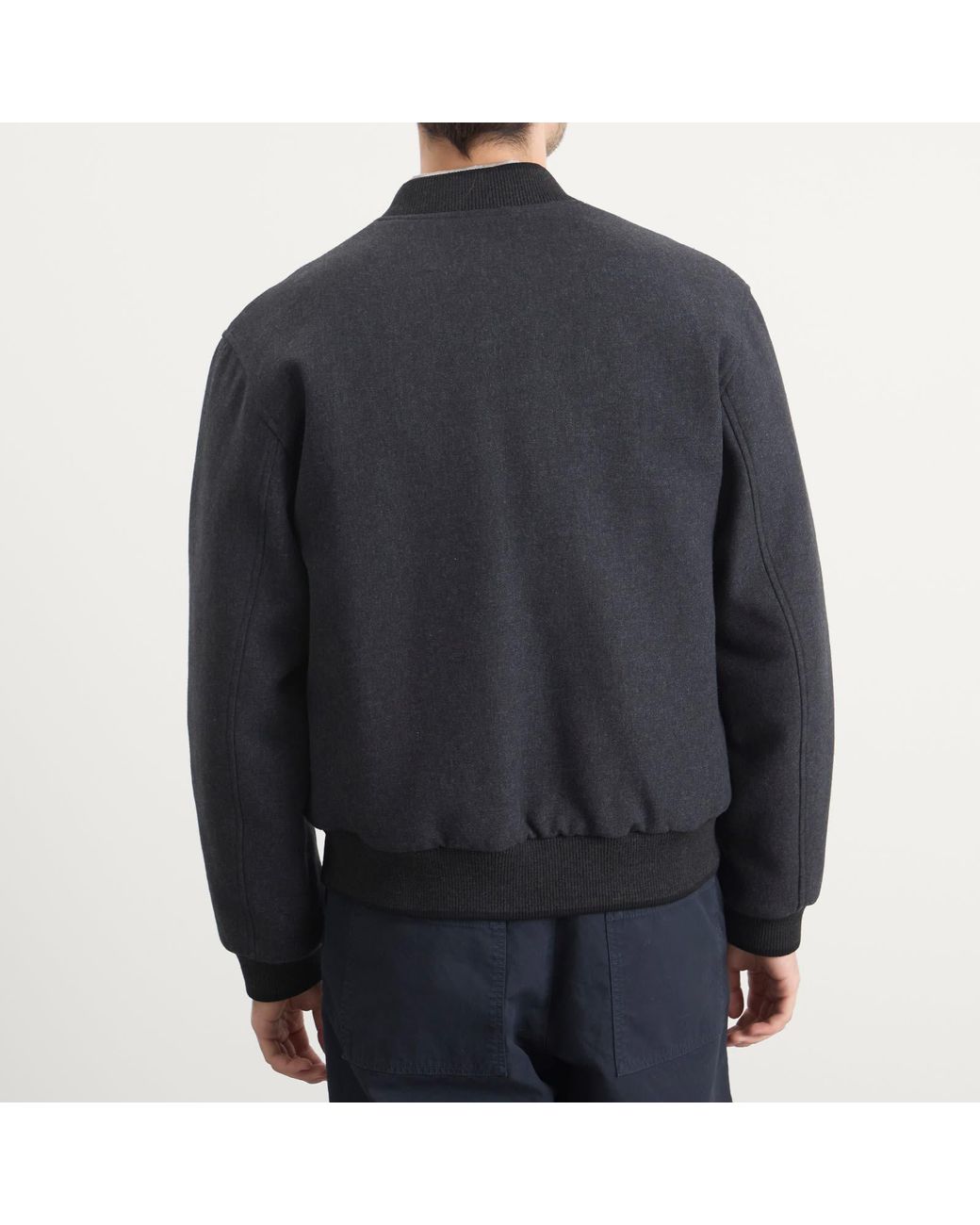 Dries Van Noten Blue Brushed Cotton Twill Bomber Jacket for men