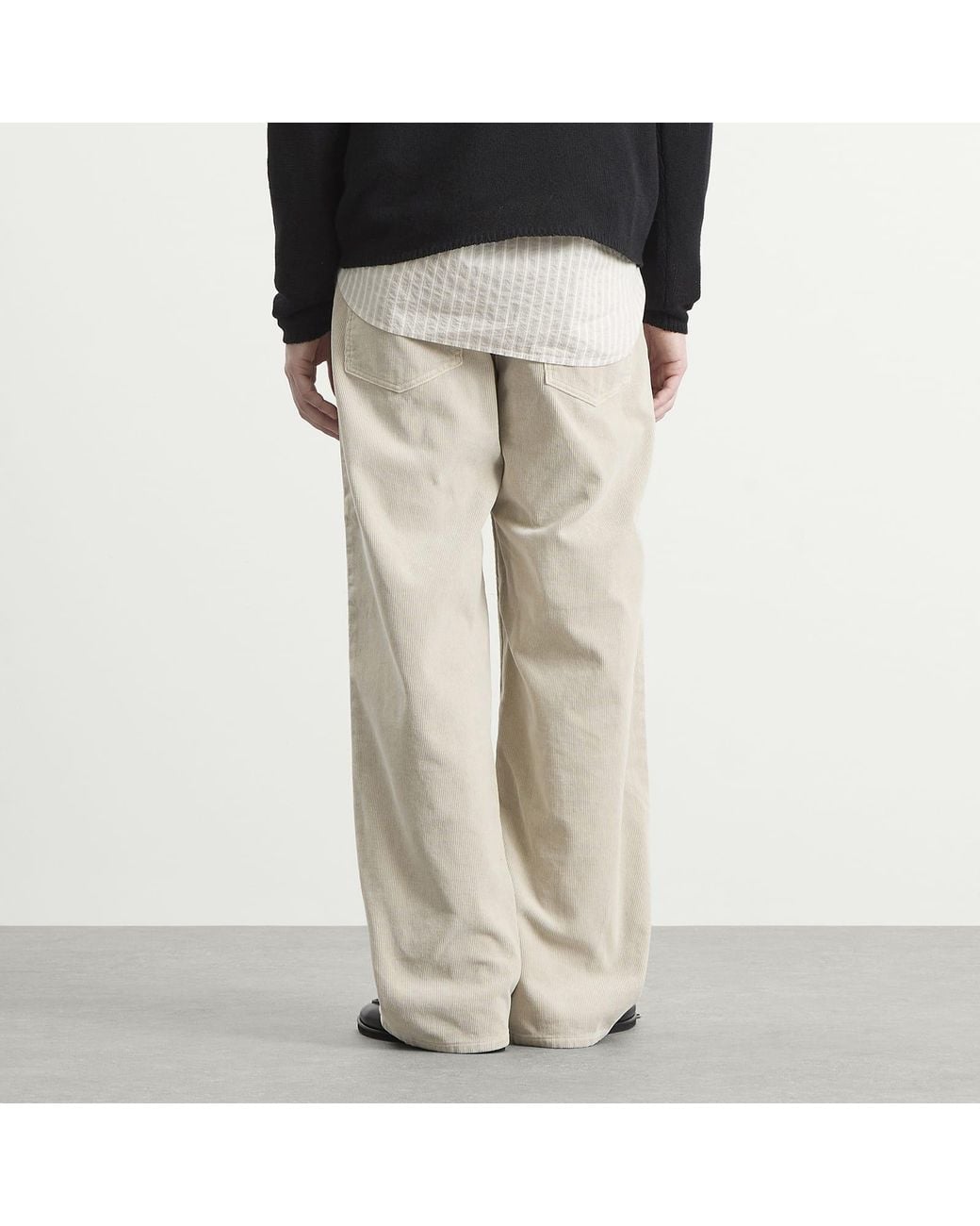 Auralee Natural Garment-Dyed Corduroy Wide Pants for men