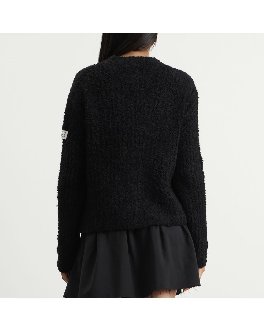 Maison Margiela Black Mm6 Textured Rib Knit Jumper