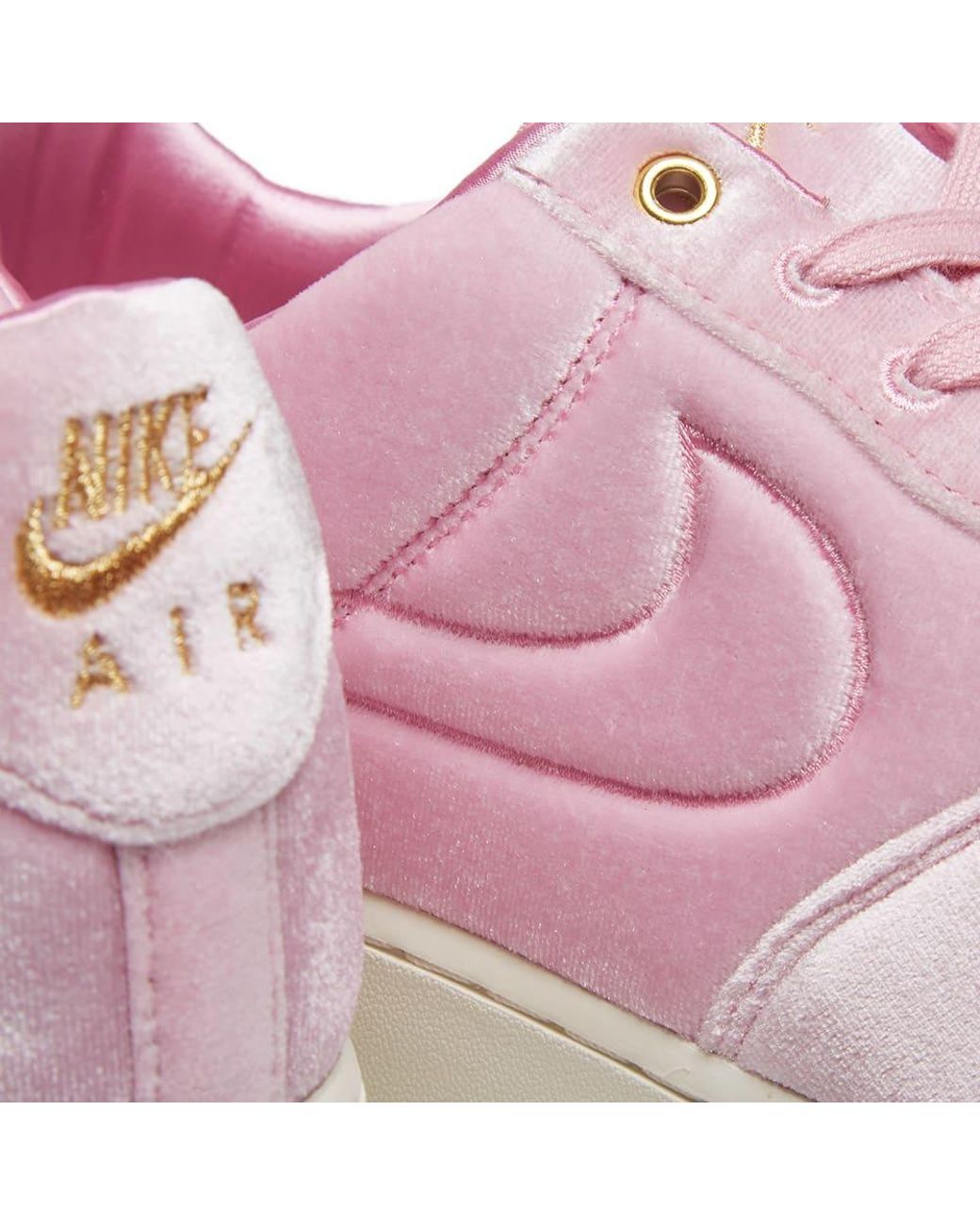 靴 AIR FORCE 1 LOW PREMIUM 3 VELOUR PINK Nike Air Force 1 Low Premium 3 Velour Pink Rise Men's