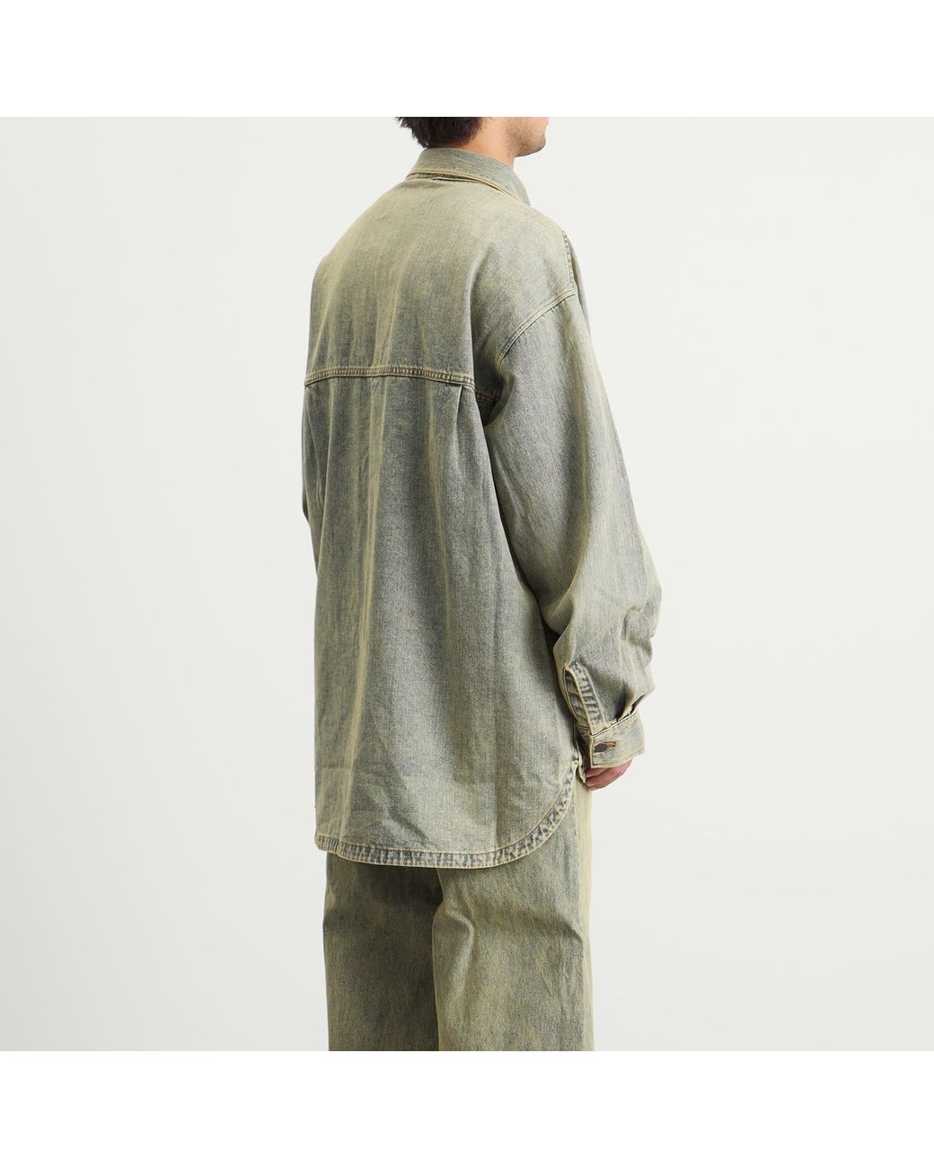 Entire studios Green Herculean Denim Shirt for men