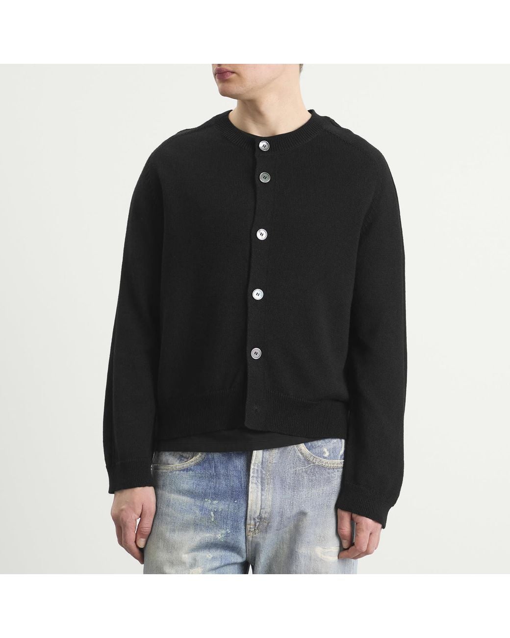 Our Legacy Black Linen Wool True Cardigan for men