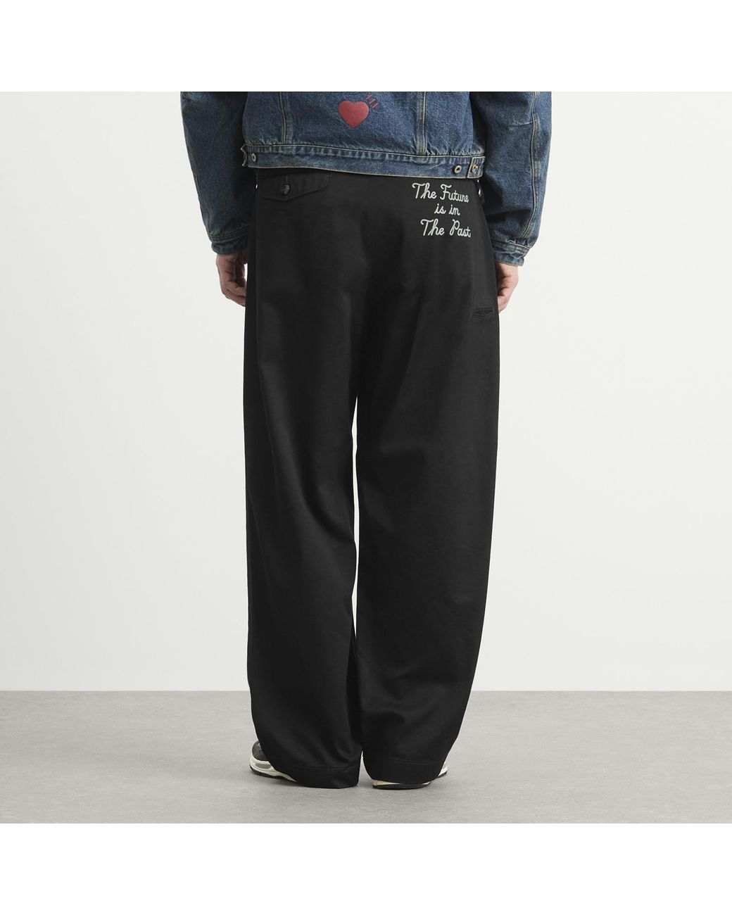 Human Made Black Double Pleated Wide Chino Pants for men