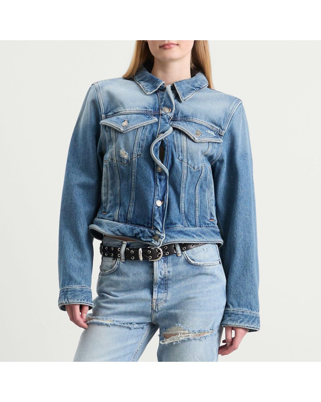 Acne Blue Oleag Vintage Wiggle Denim Jacket