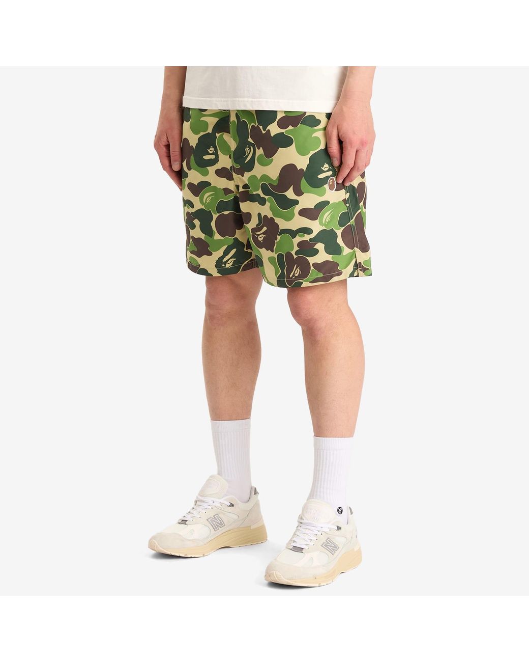 A Bathing Ape Abc Camo One Point Relaxed Fit Water Shorts in Green