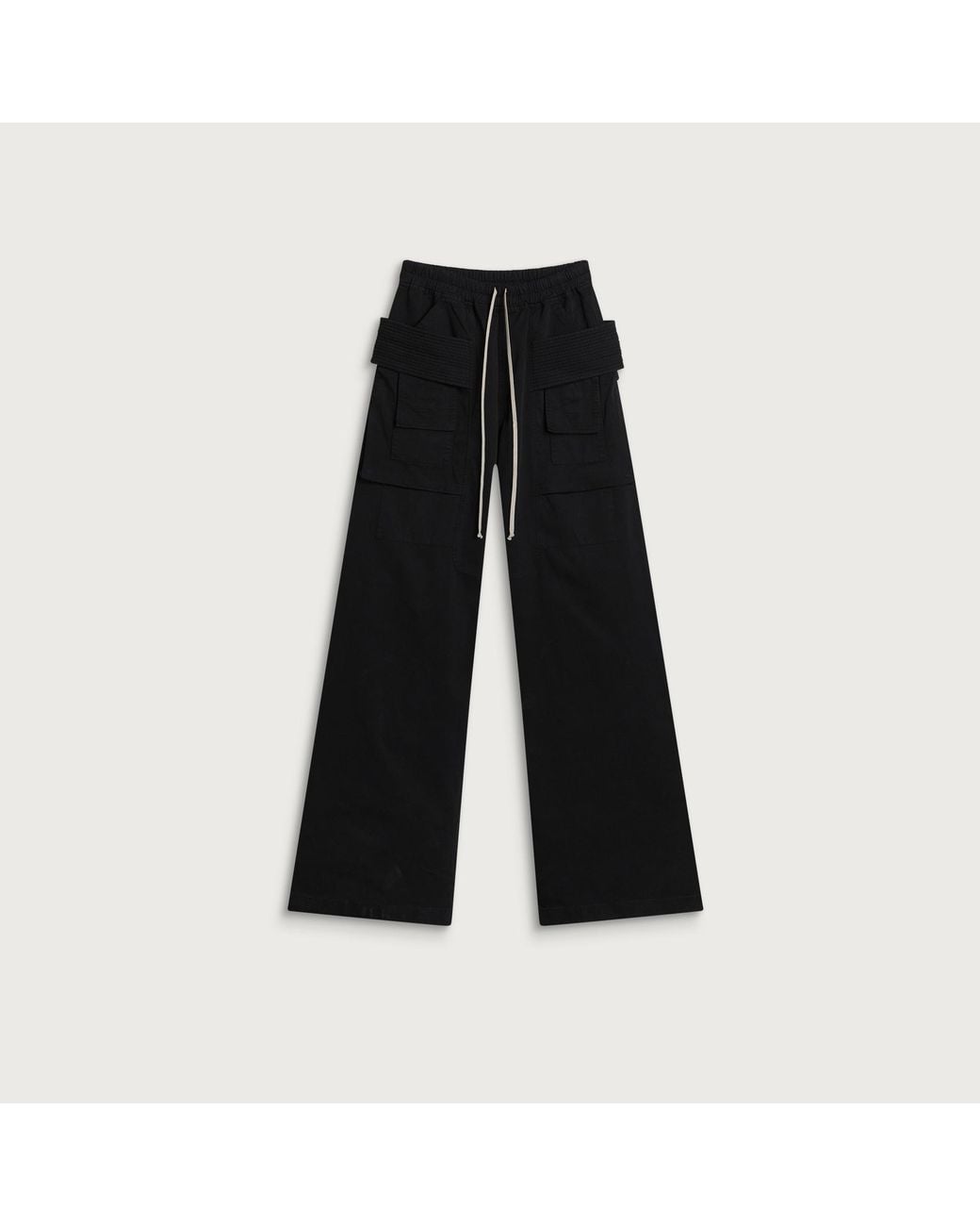Rick Owens Black Creatch Wide Cargo Trousers for men