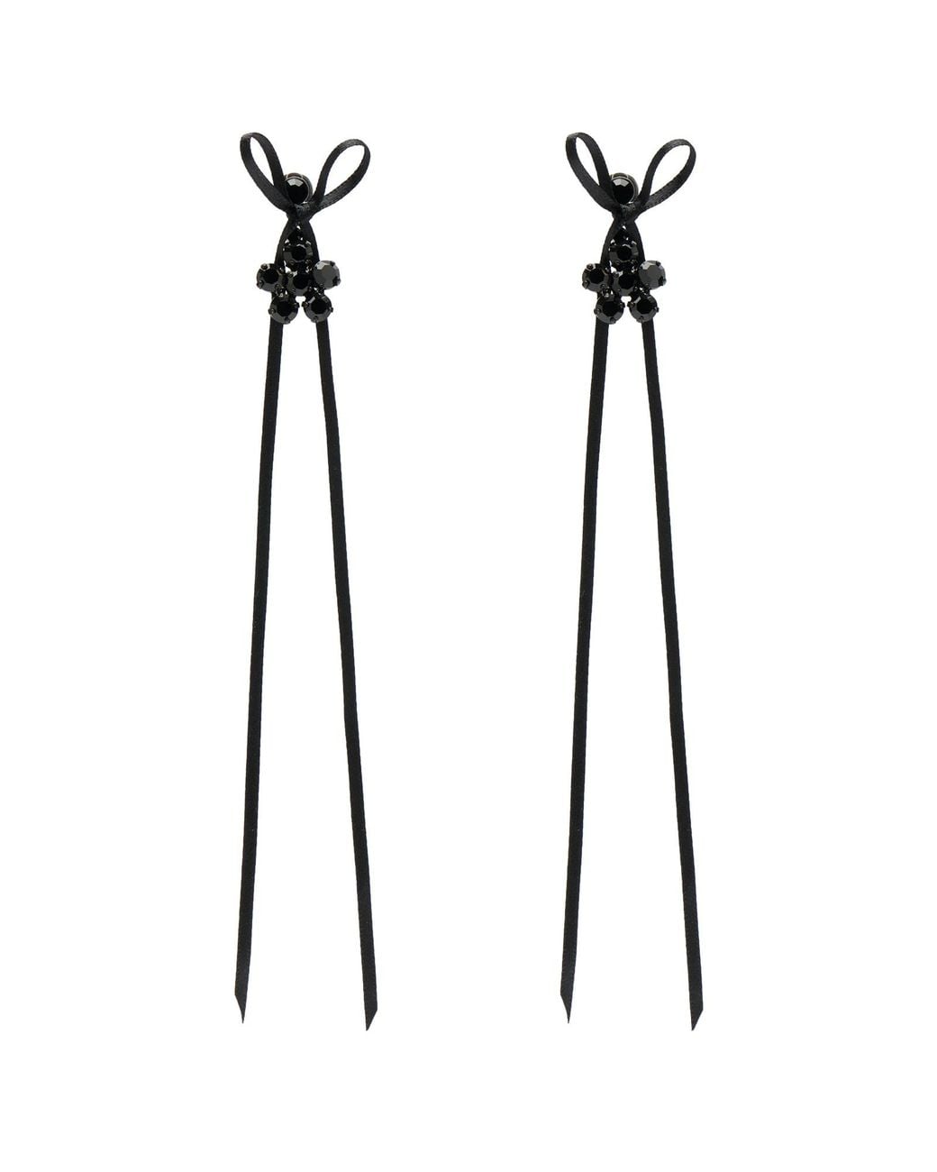 Simone Rocha White Mini Daisy Drop Bow Earrings