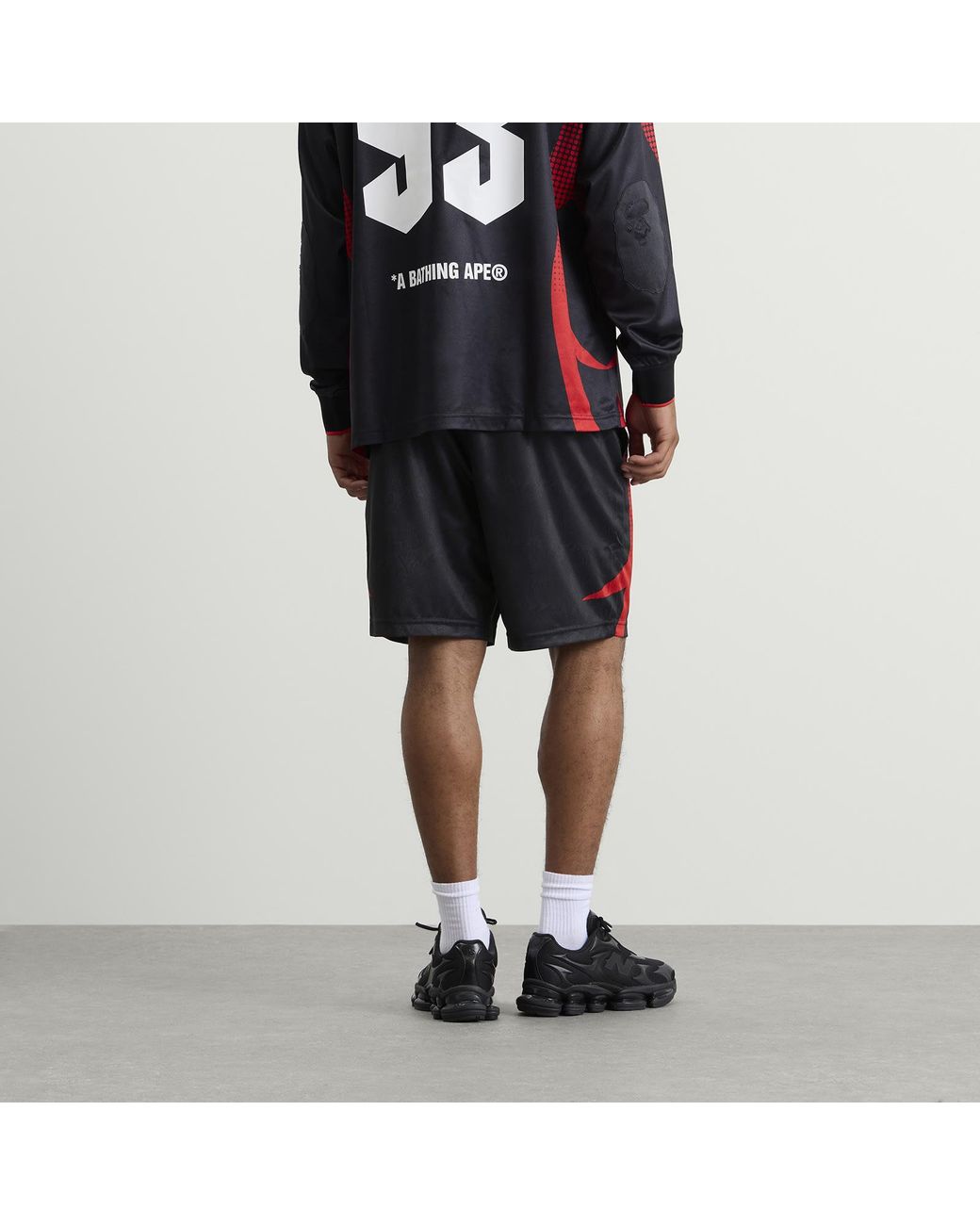 A Bathing Ape Blue Ape Flame Football Shorts for men