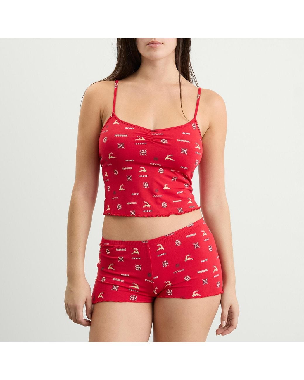 Skims Red Sleep Cami Set