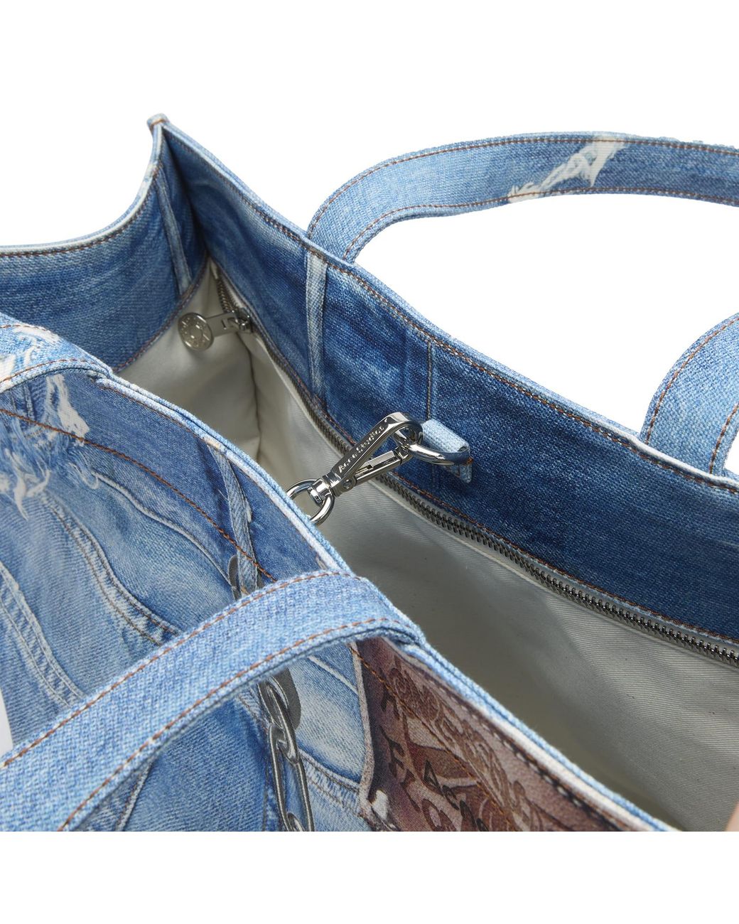 Acne Blue Trompe L'Oeil Print Tote Bag for men
