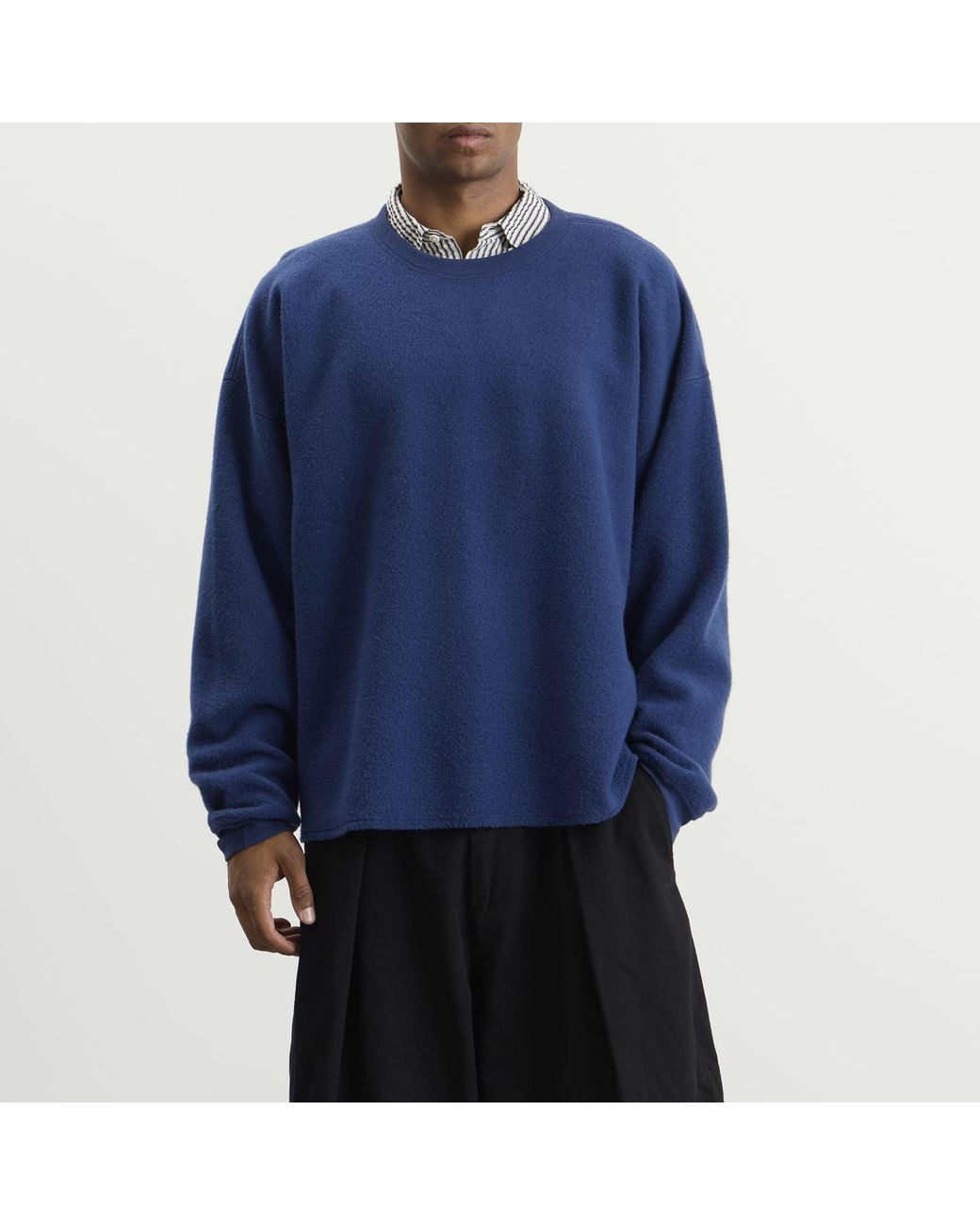 YMC Blue Wool Studio Sweatshirt for men