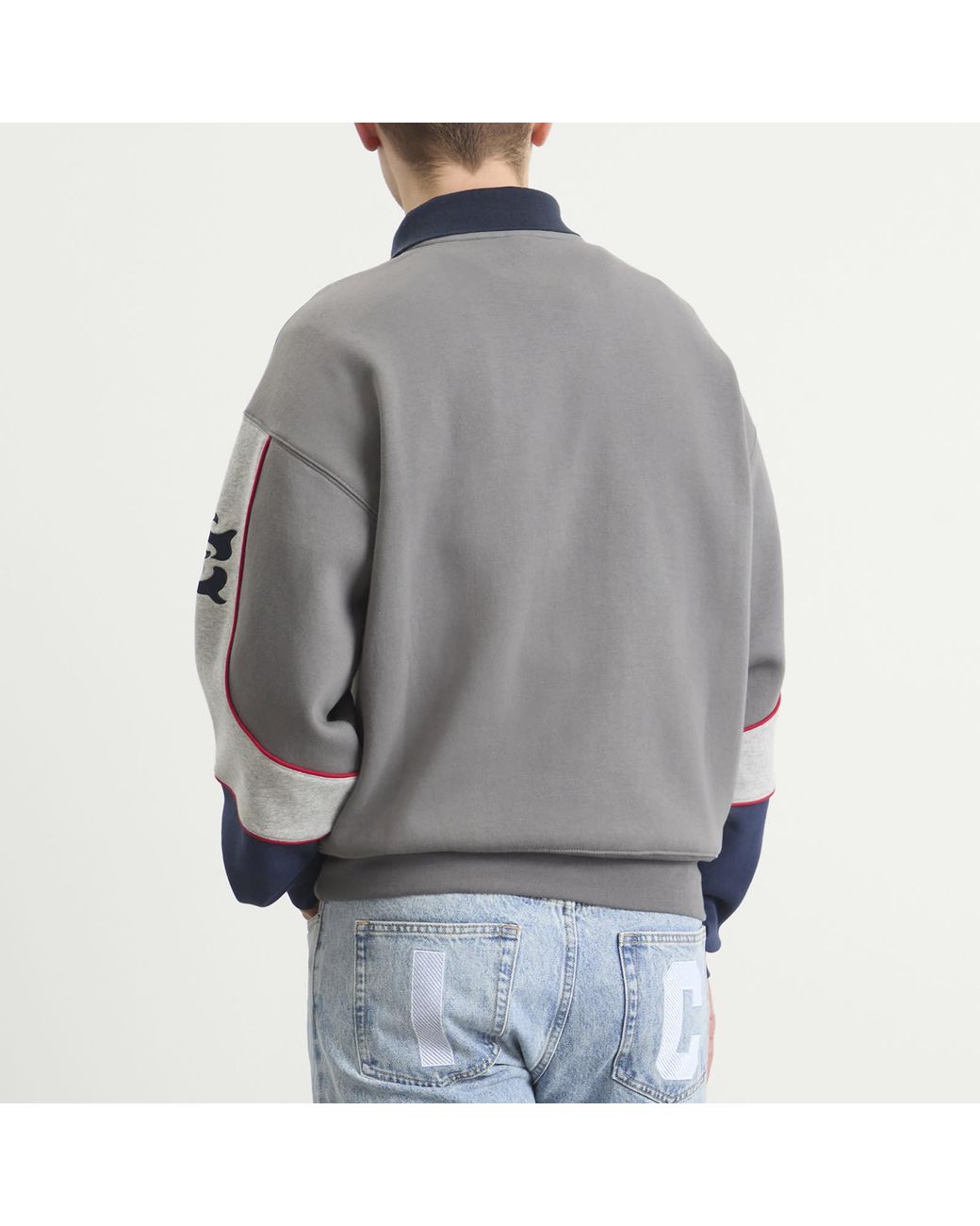 ICECREAM Gray Collared Warm-Up Sweatshirt for men