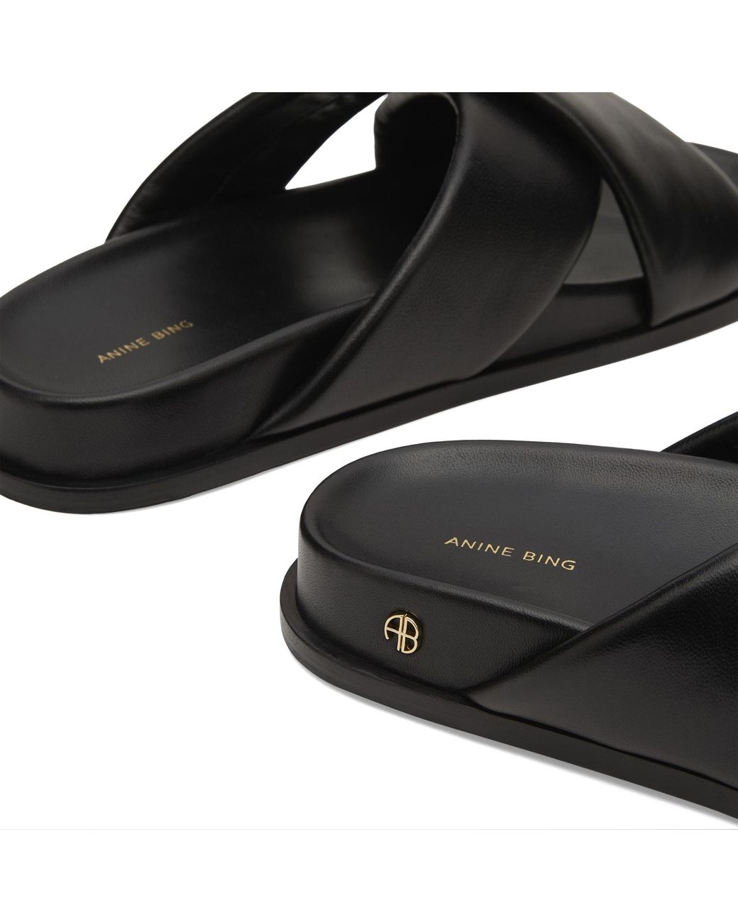Anine Bing Black Emi Slides