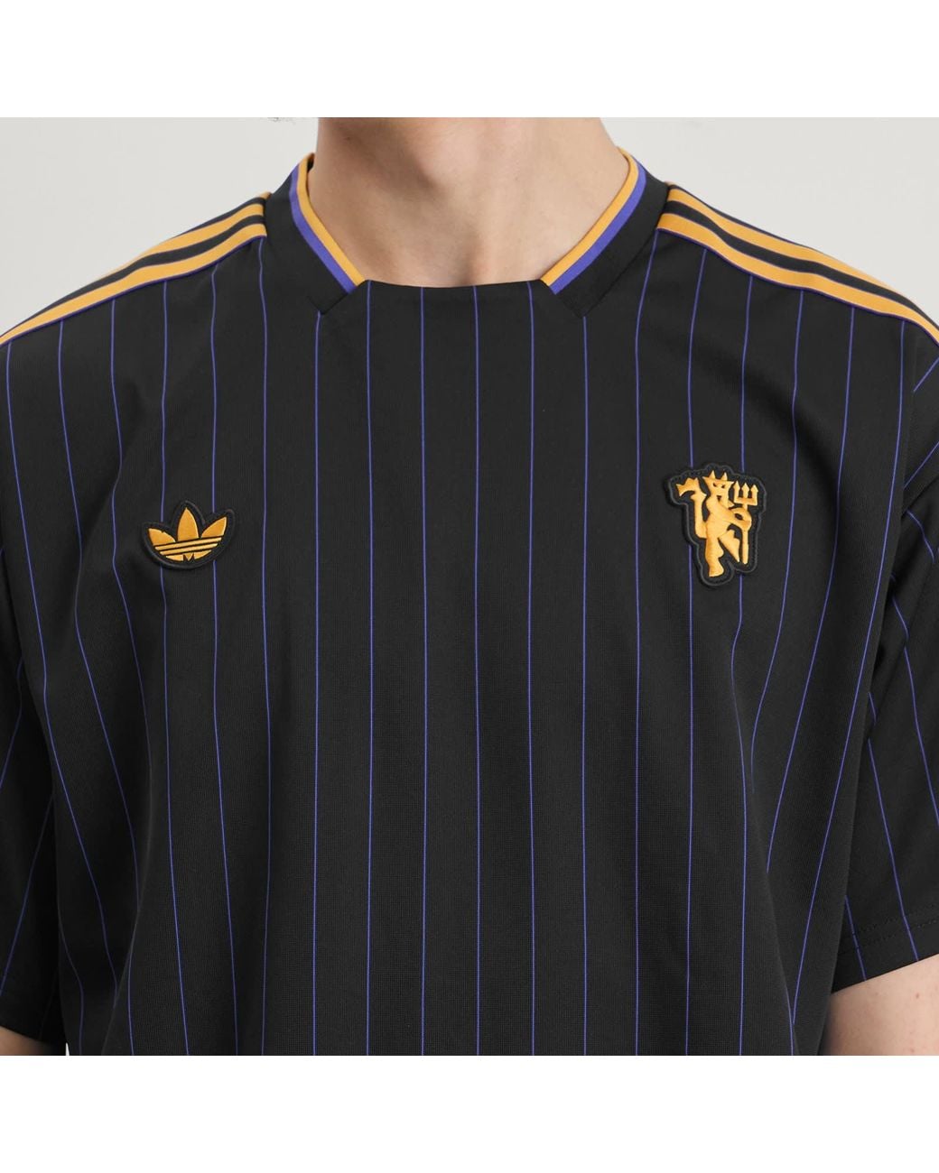 adidas Manchester United Icon Jersey Top in Black for Men | Lyst