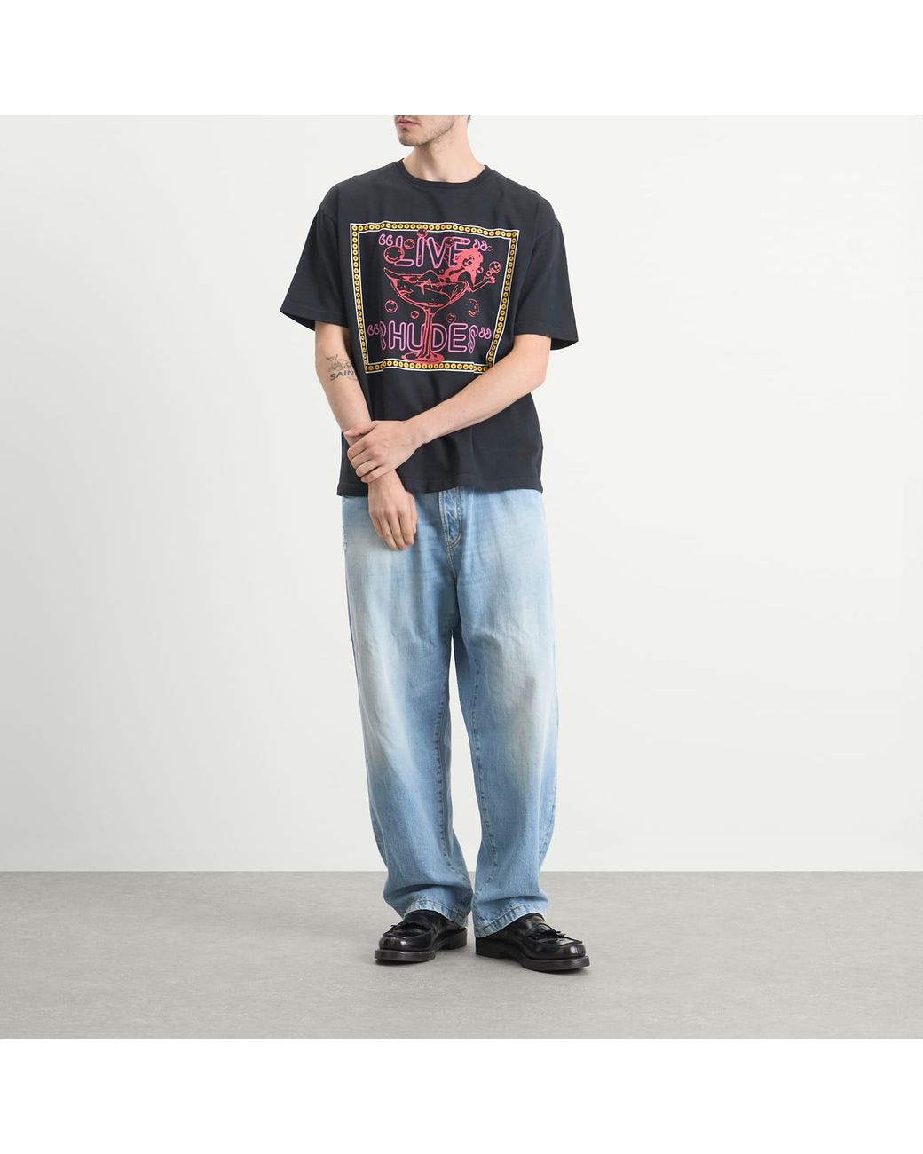 Rhude Black Live S T-Shirt for men
