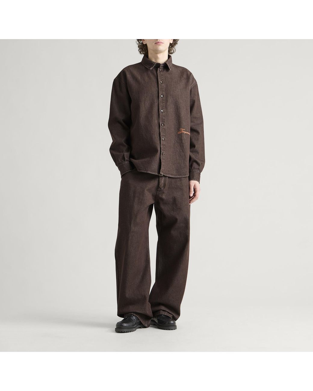 Jacquemus Brown Denim Shirt Jacket for men