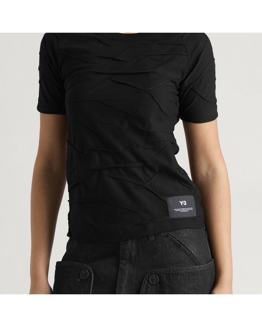 Y-3 Black Patchwork Cut T-Shirt
