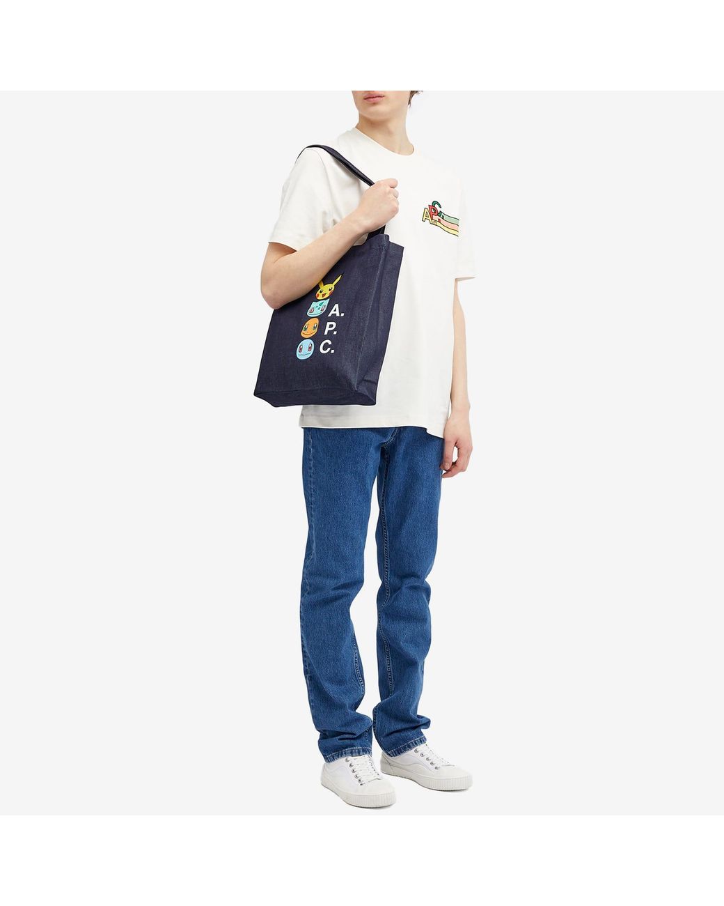 A.P.C. TOTE LOU POKEMON ユニセックス トートバッグ A.P.C. X Pokémon Lou Tote in Blue for Men | Lyst