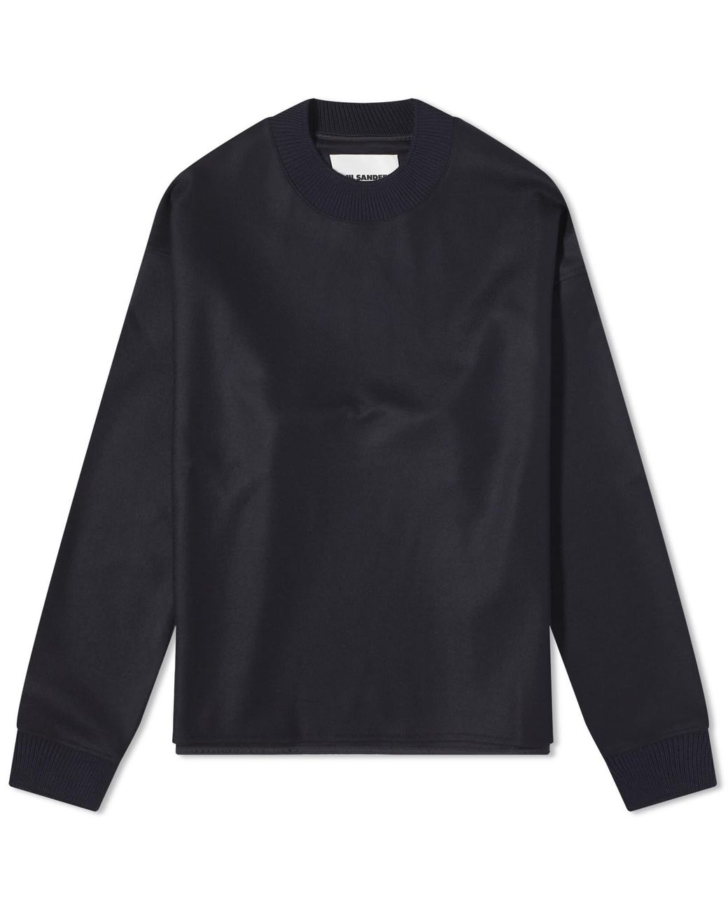 Jil Sander Melton Wool Crew Sweat in Blue for Men | Lyst
