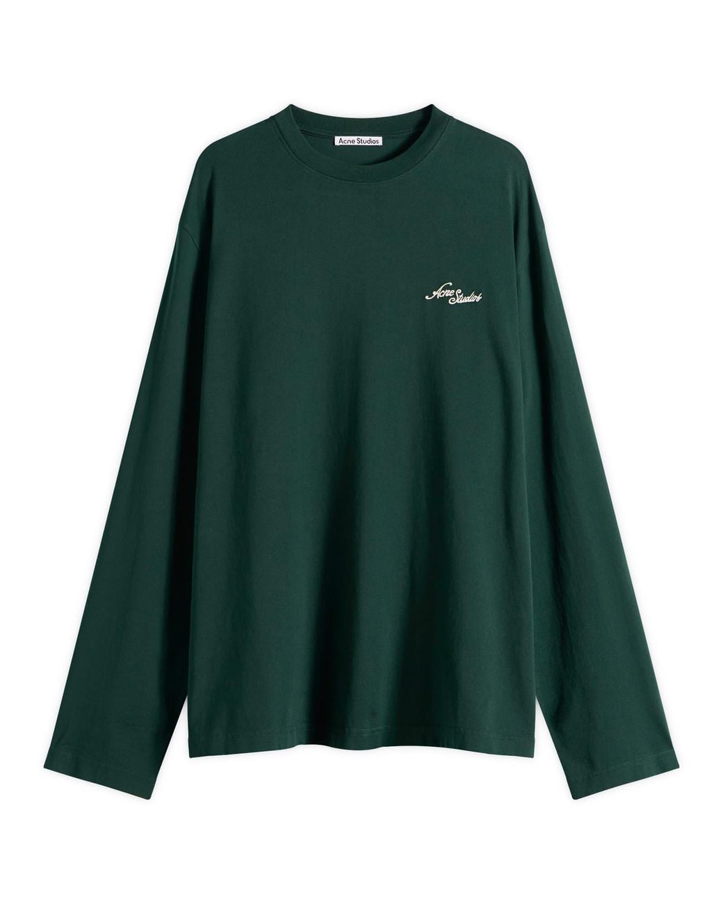 Acne Green Edden Small Venice Logo Long Sleeve T-Shirt for men