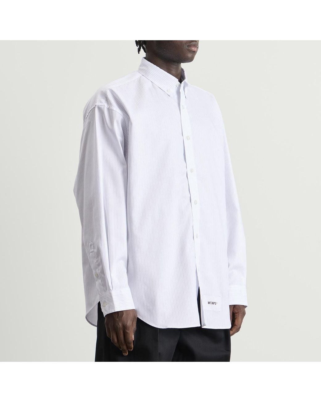 (w)taps White Bd 02 Long Sleeve Shirt for men