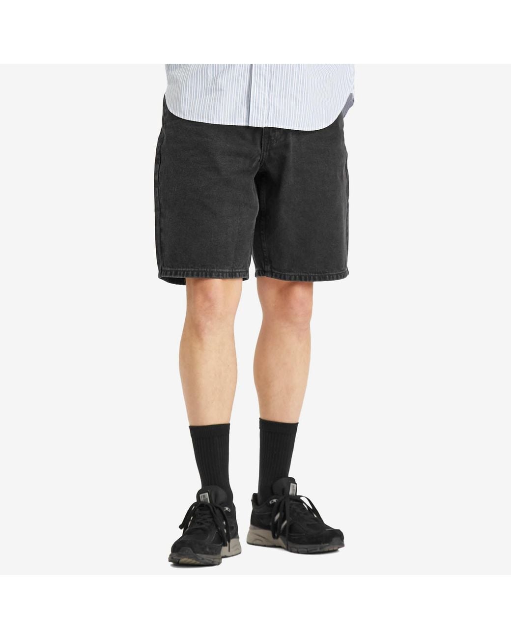 Thisisneverthat Gray Washed Denim Short for men