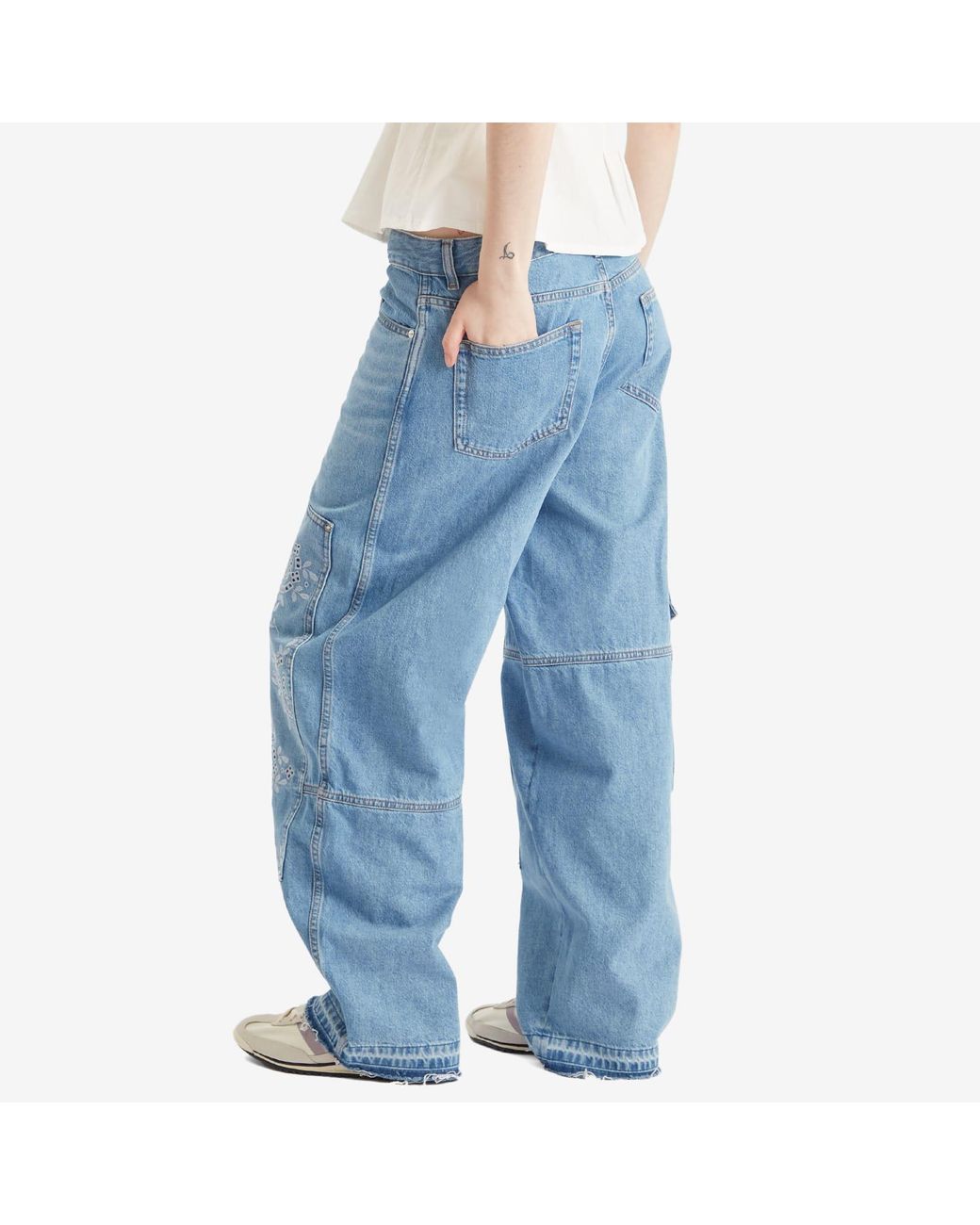 『GANNI』ガニー Broderie Anglaise Denim Carpenter ジーンズ GANNI】Light Blue Broderie Anglaise Denim Carpenter Jeans