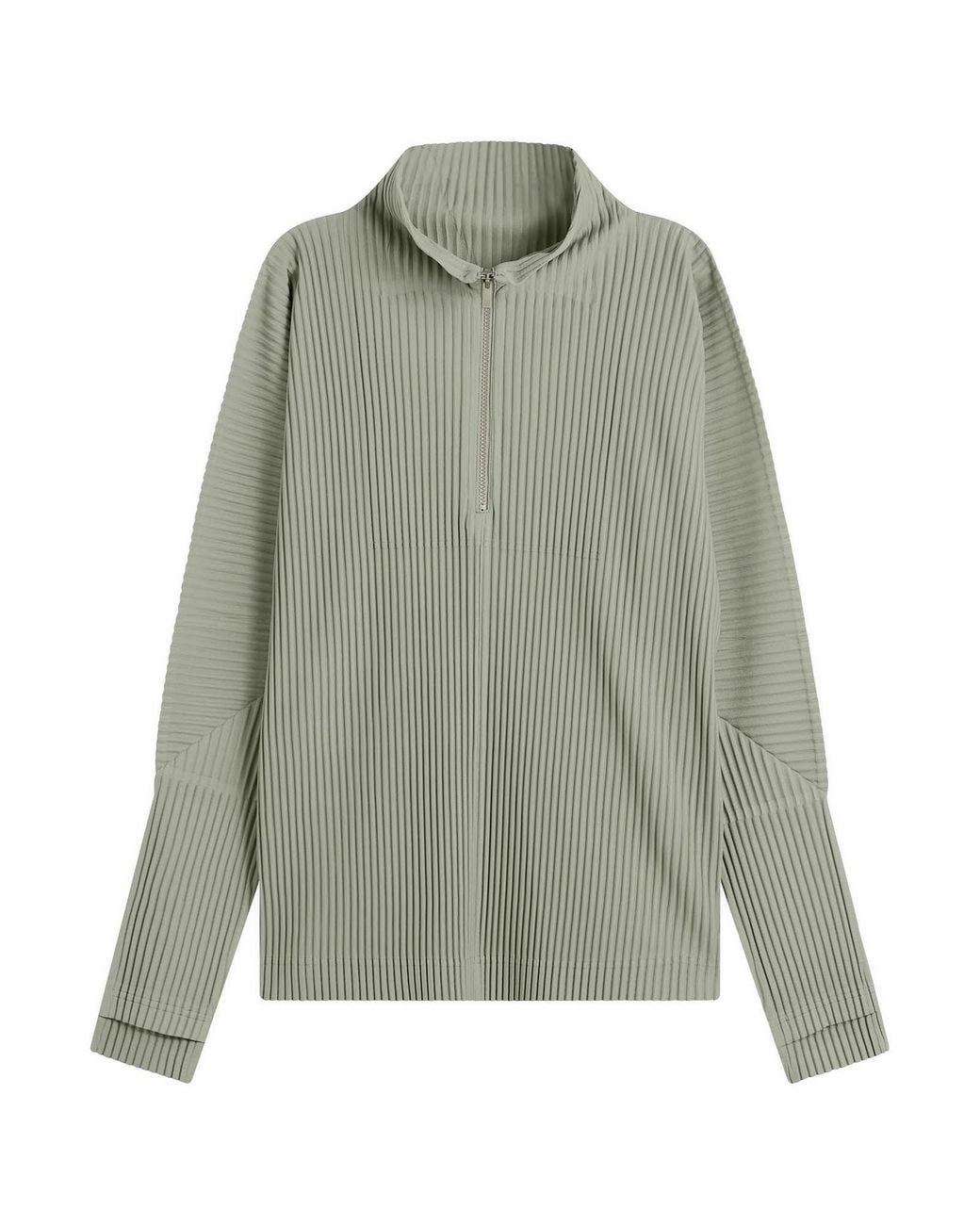 Homme Plissé Issey Miyake Quarter Zip in Green for Men | Lyst