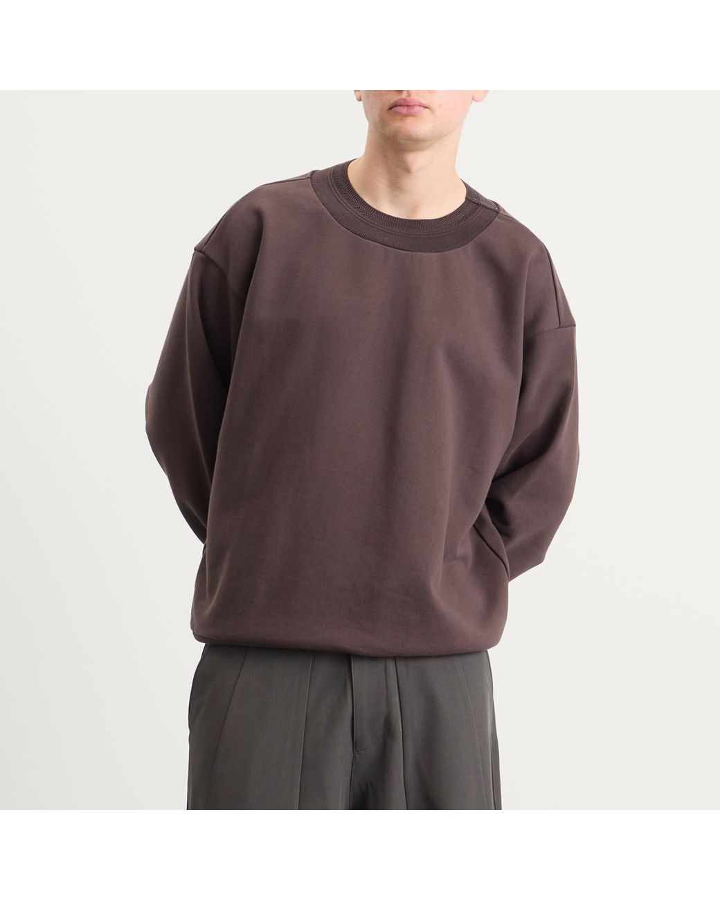Merely Made Brown Wide Rib Sweatshirt for men