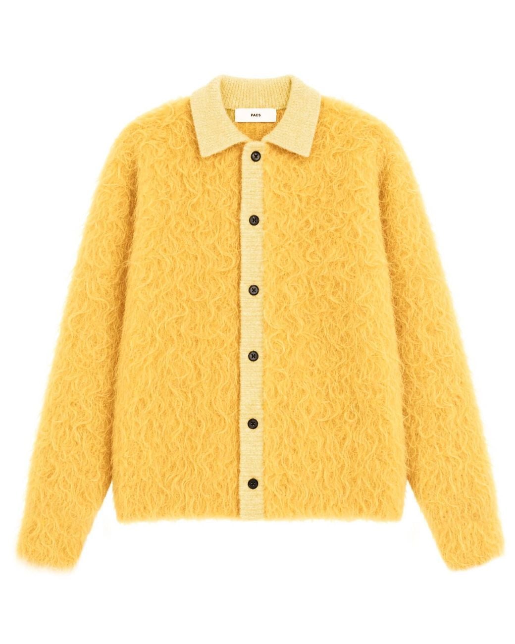 Toga Shaggy Knit Cardigan in Yellow | Lyst