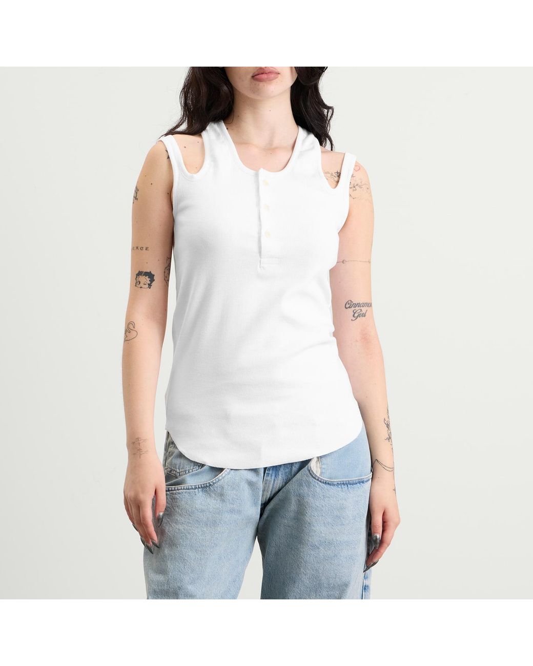 Toga White Toga Rib Tank Top