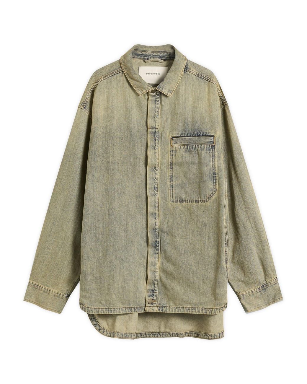 Entire studios Green Herculean Denim Shirt for men