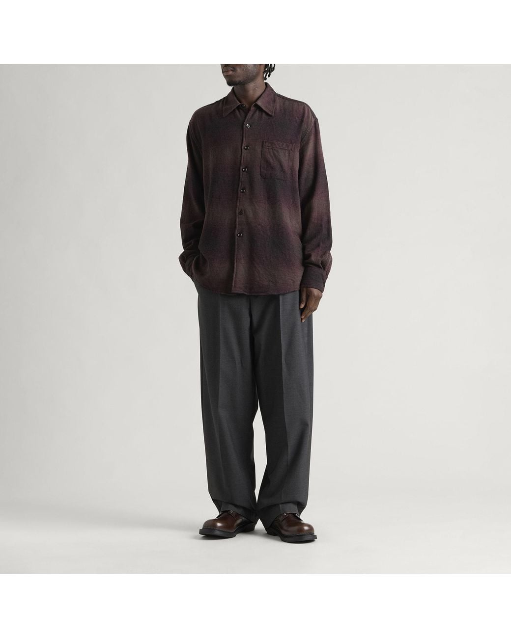 Our Legacy Black Cordial Check Grain Weave Above Shirt for men