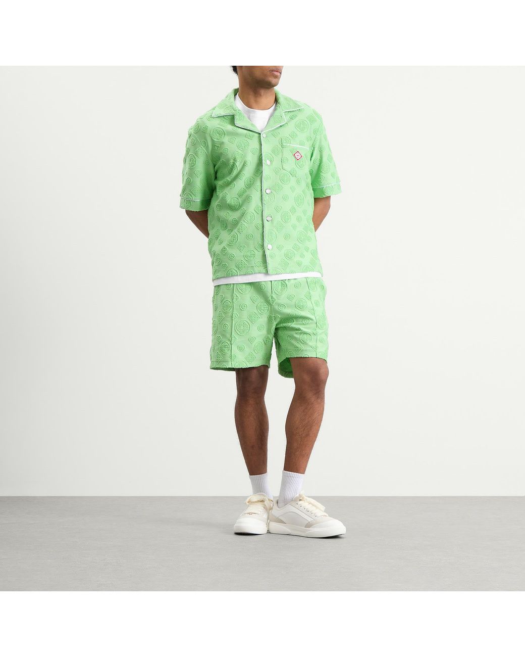 Casablanca Green Towelling Monogram Short for men