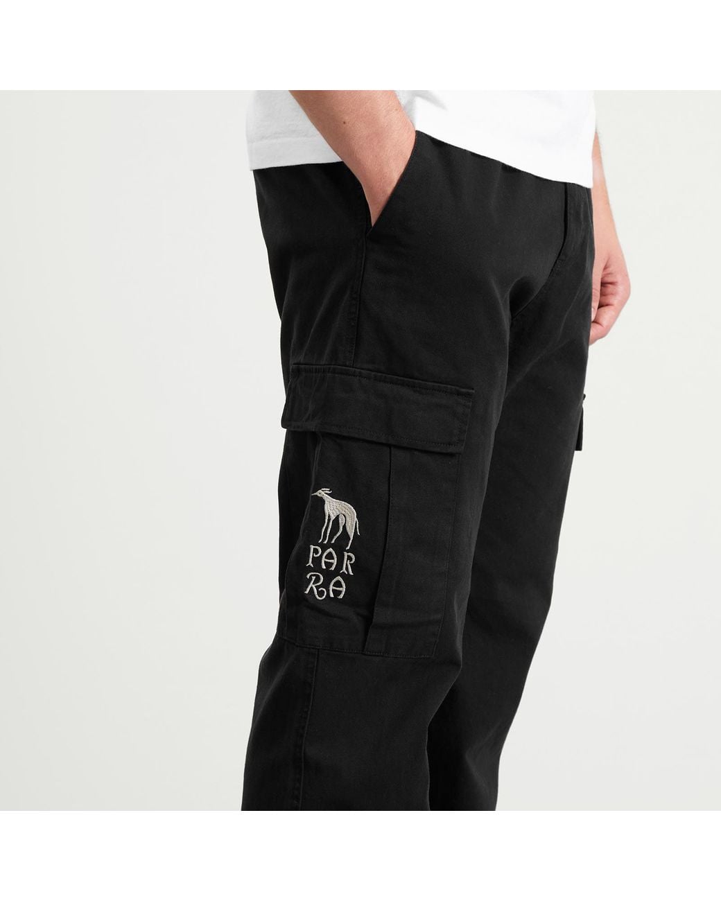 by Parra Black Pants Again Cargo Pants for men