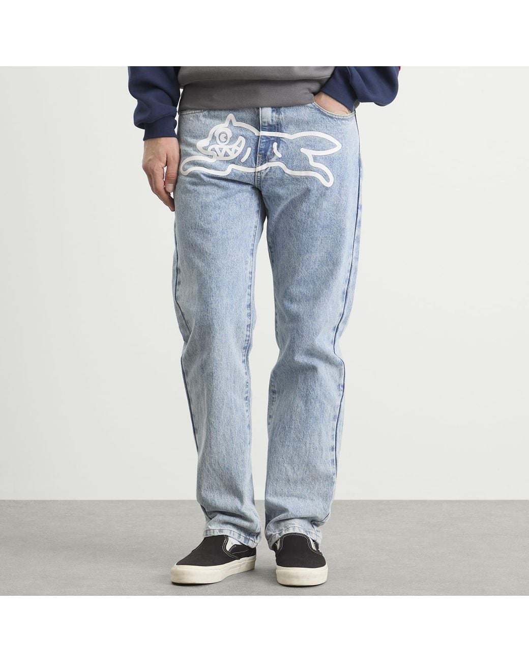 ICECREAM Blue Running Dog Straight Leg Denim Jeans for men